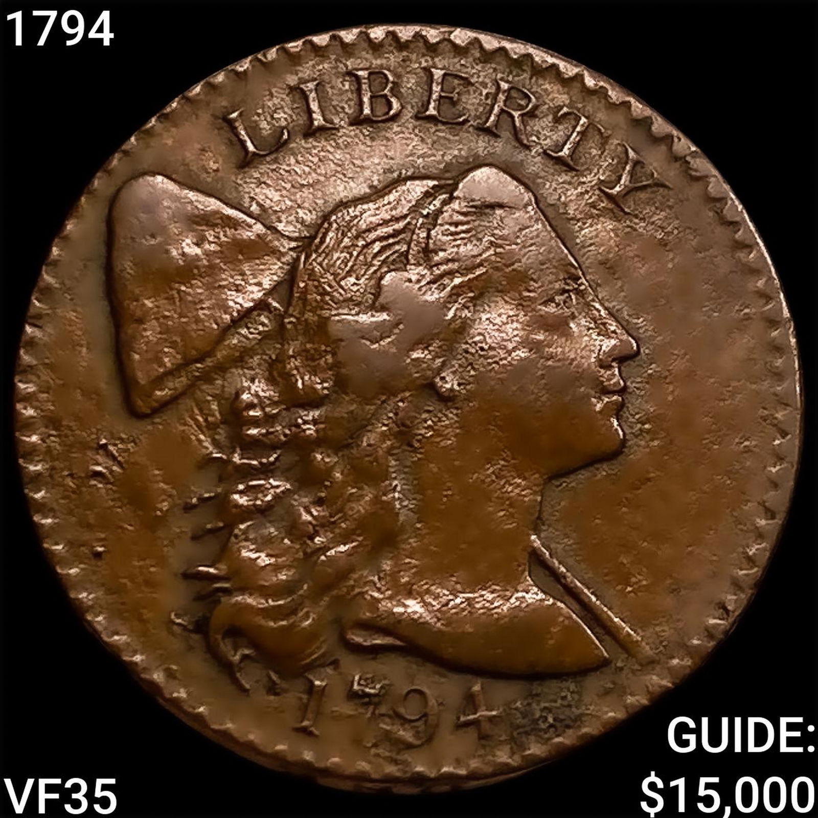 1794 Liberty Cap Large Cent ABOUT UNCIRCULATED (1 of 2)
