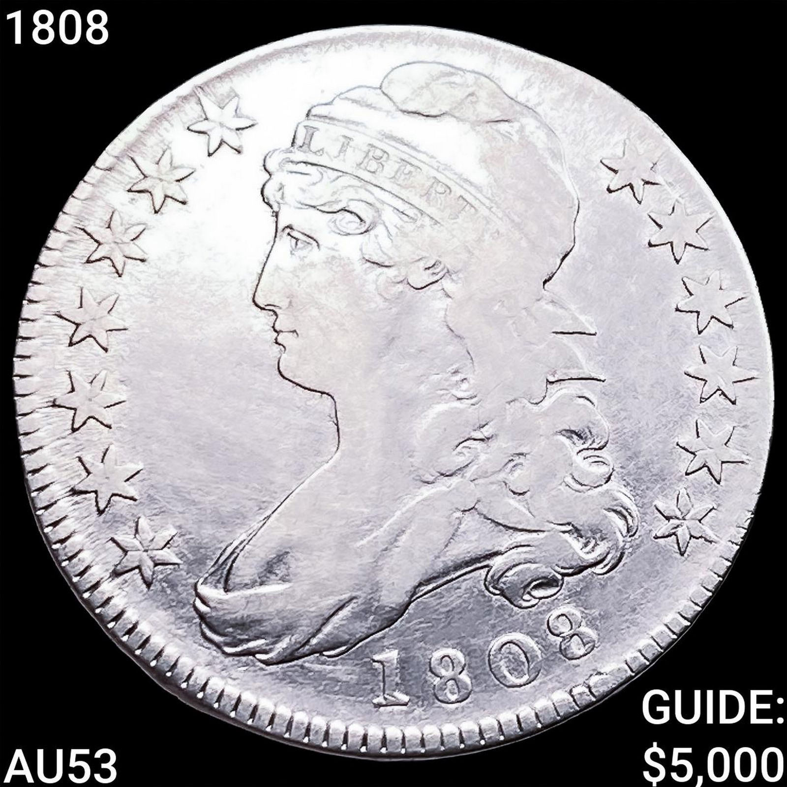 1808 Capped Bust Half Dollar CLOSELY UNCIRCULATED (1 of 2)