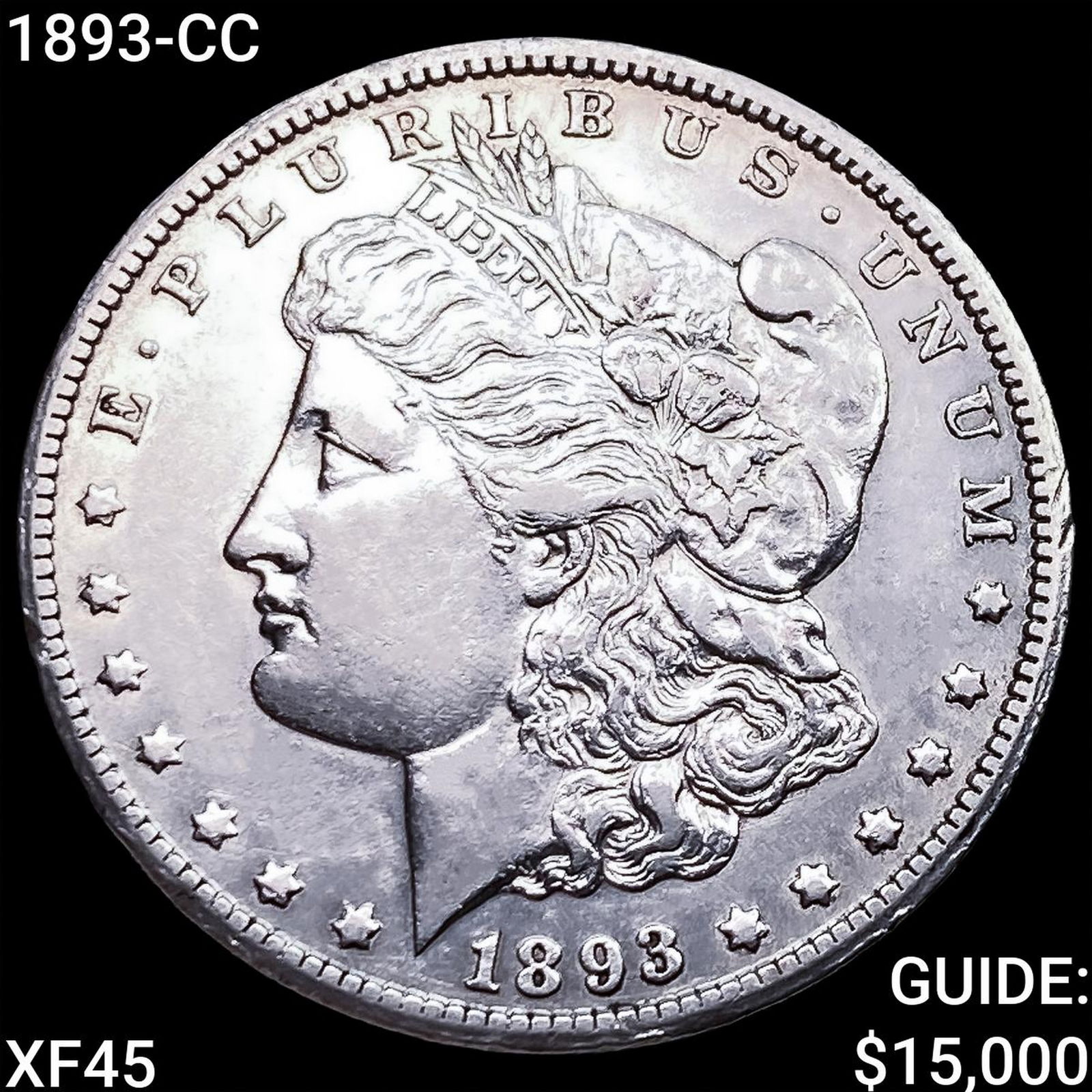 1893-CC Morgan Silver Dollar NEARLY UNCIRCULATED: 1893-CC Morgan Silver Dollar NEARLY UNCIRCULATED