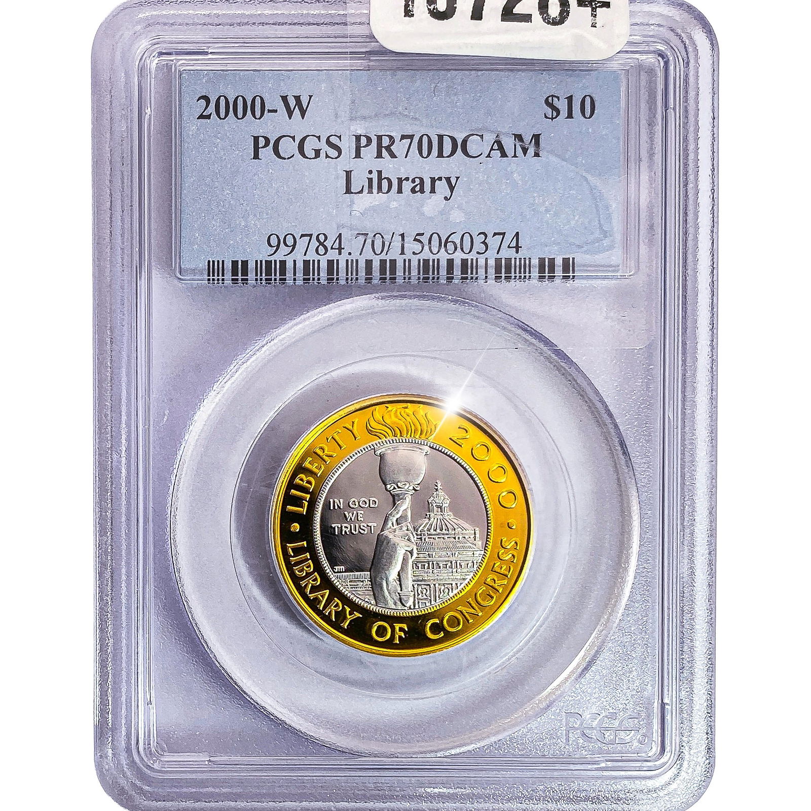 2000-W U.S. Library of Congress Bimetallic $10: 2000-W U.S. Library of Congress Bimetallic $10