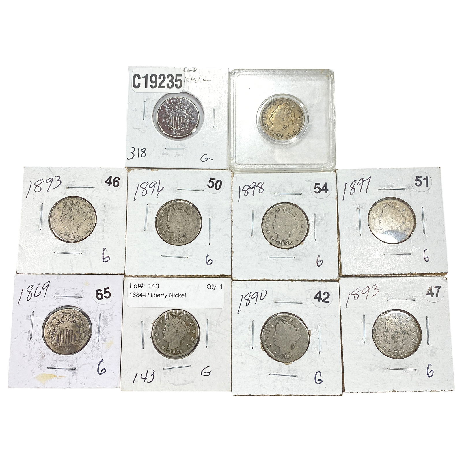 [10 Coins] 1868-1905 United States Nickel Lot (1 of 2)