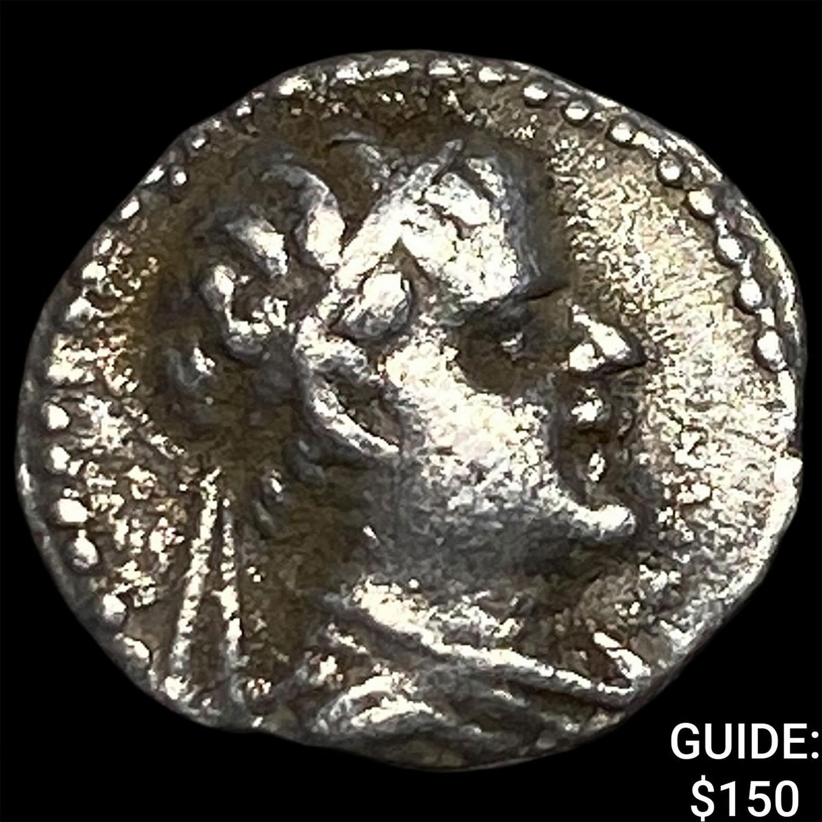 Greco-Bactria Eucratides I 171-145 BC Silver Obol NEARLY UNCIRCULATED: Greco-Bactria Eucratides I 171-145 BC Silver Obol NEARLY UNCIRCULATED
