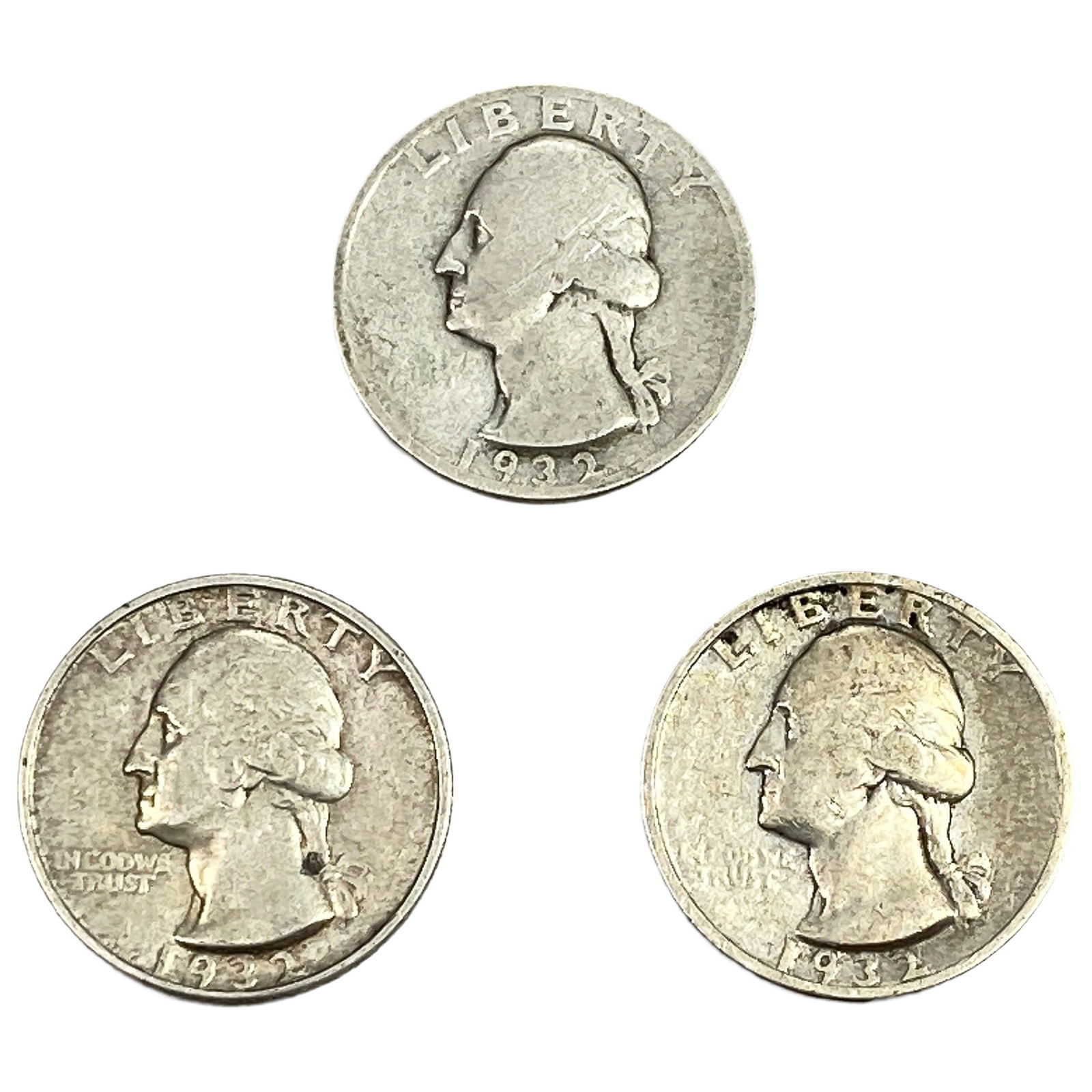 [3 Coins] 1932-S Washington Silver Quarter (1 of 2)