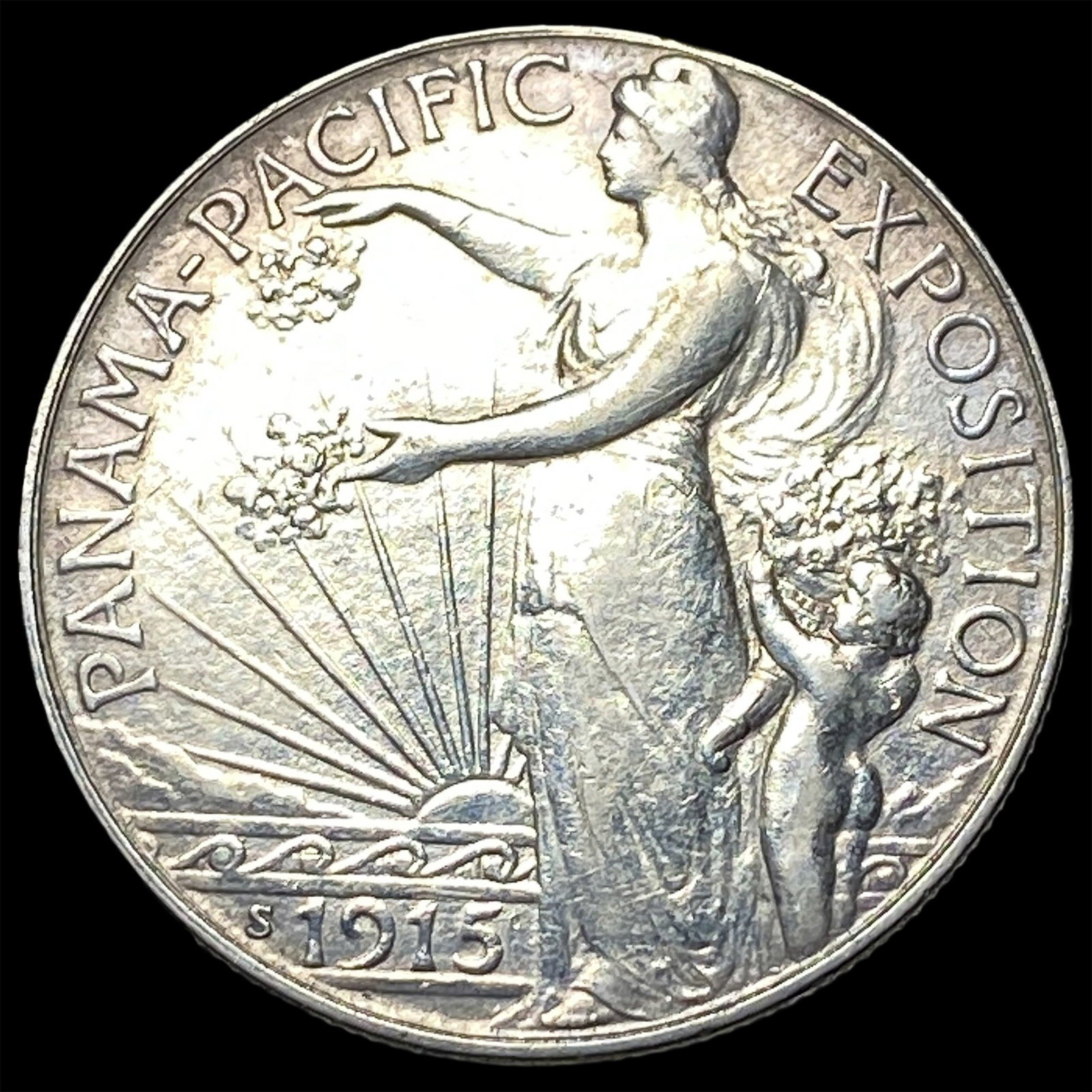 1915-S Silver Panama-Pacific Half Dollar CLOSELY UNCIRCULATED: 1915-S Silver Panama-Pacific Half Dollar CLOSELY UNCIRCULATED