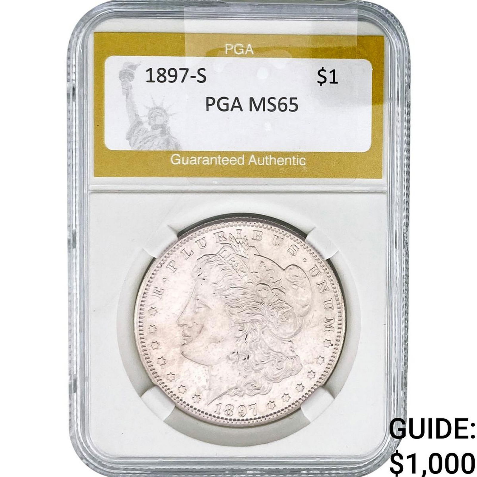 1897-S Morgan Silver Dollar PGA MS65: 1897-S Morgan Silver Dollar PGA MS65