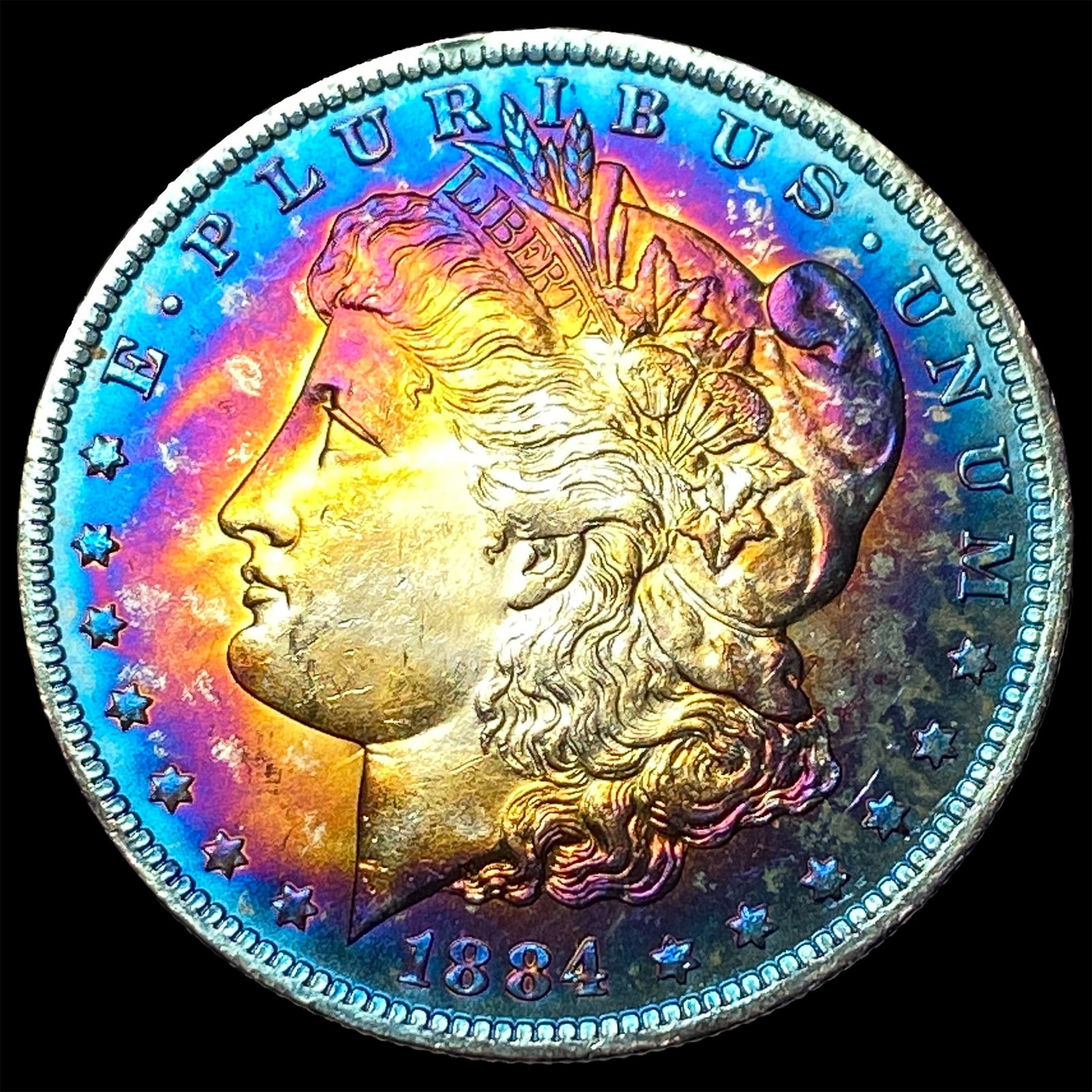1884-O Toned Silver Morgan Dollar UNCIRCULATED: 1884-O Toned Silver Morgan Dollar UNCIRCULATED