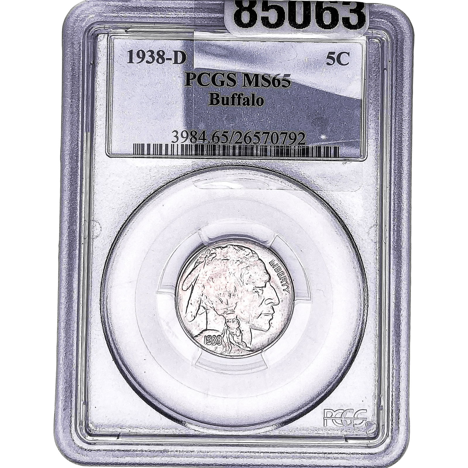 1938-D Buffalo Nickel PCGS MS65: 1938-D Buffalo Nickel PCGS MS65