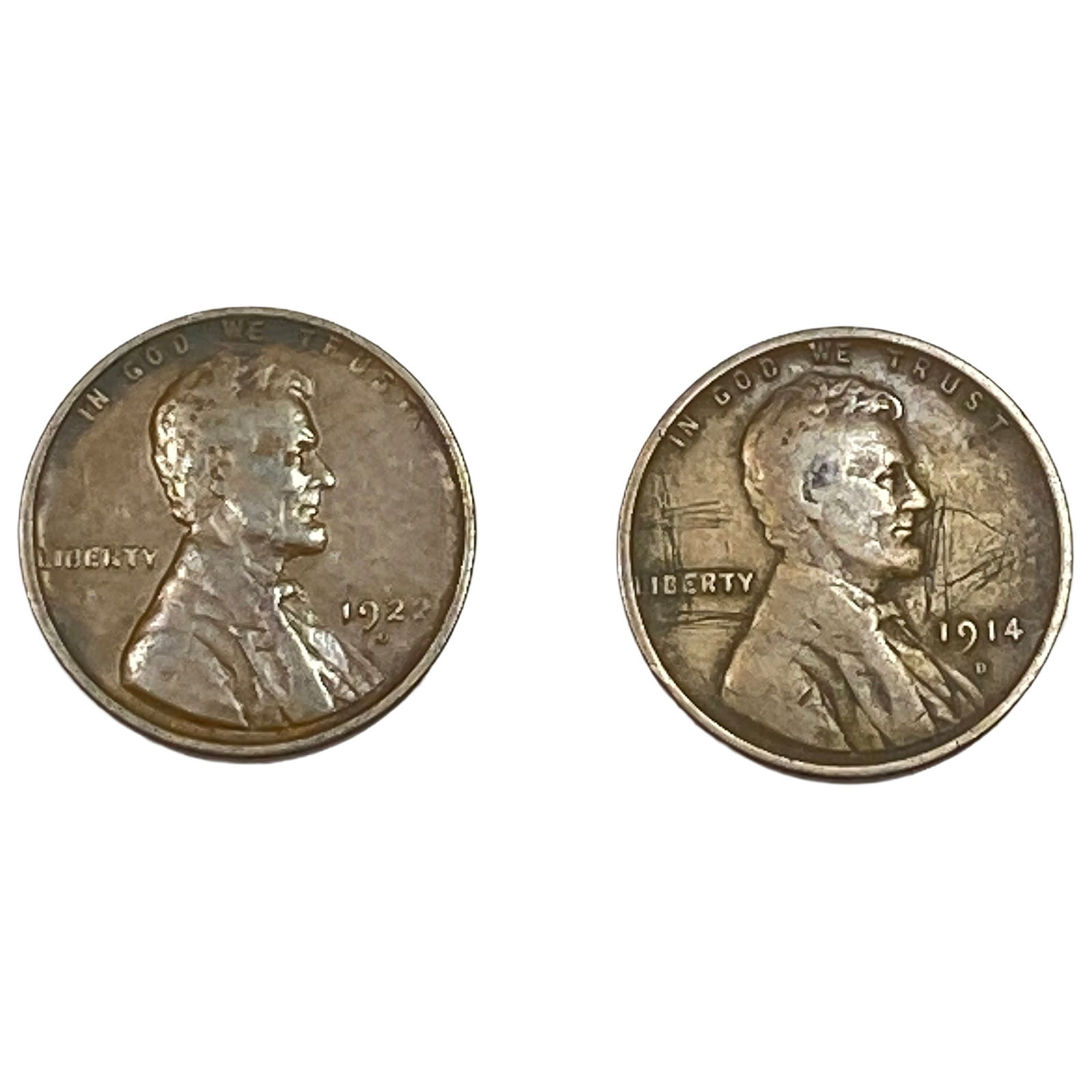 [2 Coins] 1914-D-1922-D Wheat Cent: [2 Coins] 1914-D-1922-D Wheat Cent
