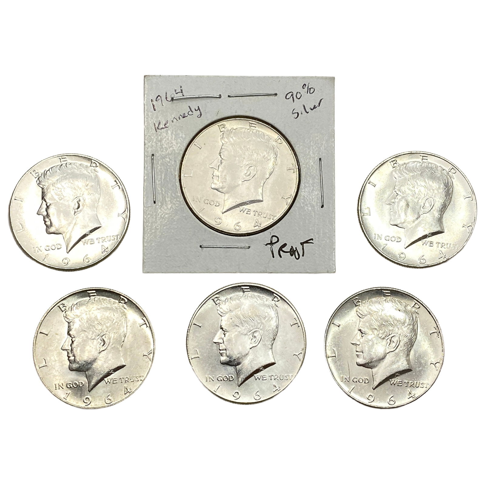 [6 Coins] 1964 Kennedy Half Dollar Proof: [6 Coins] 1964 Kennedy Half Dollar Proof