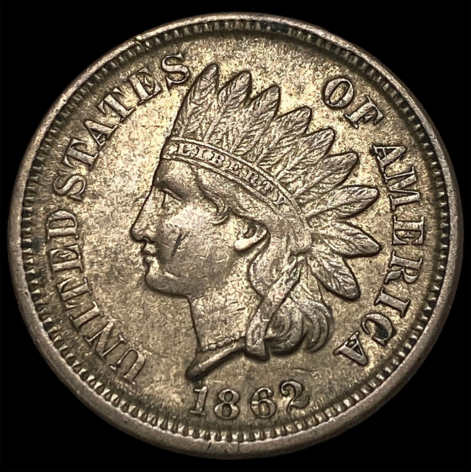 1862 Copper-Nickel Indian Head Cent CLOSELY UNCIRCULATED: 1862 Copper-Nickel Indian Head Cent CLOSELY UNCIRCULATED