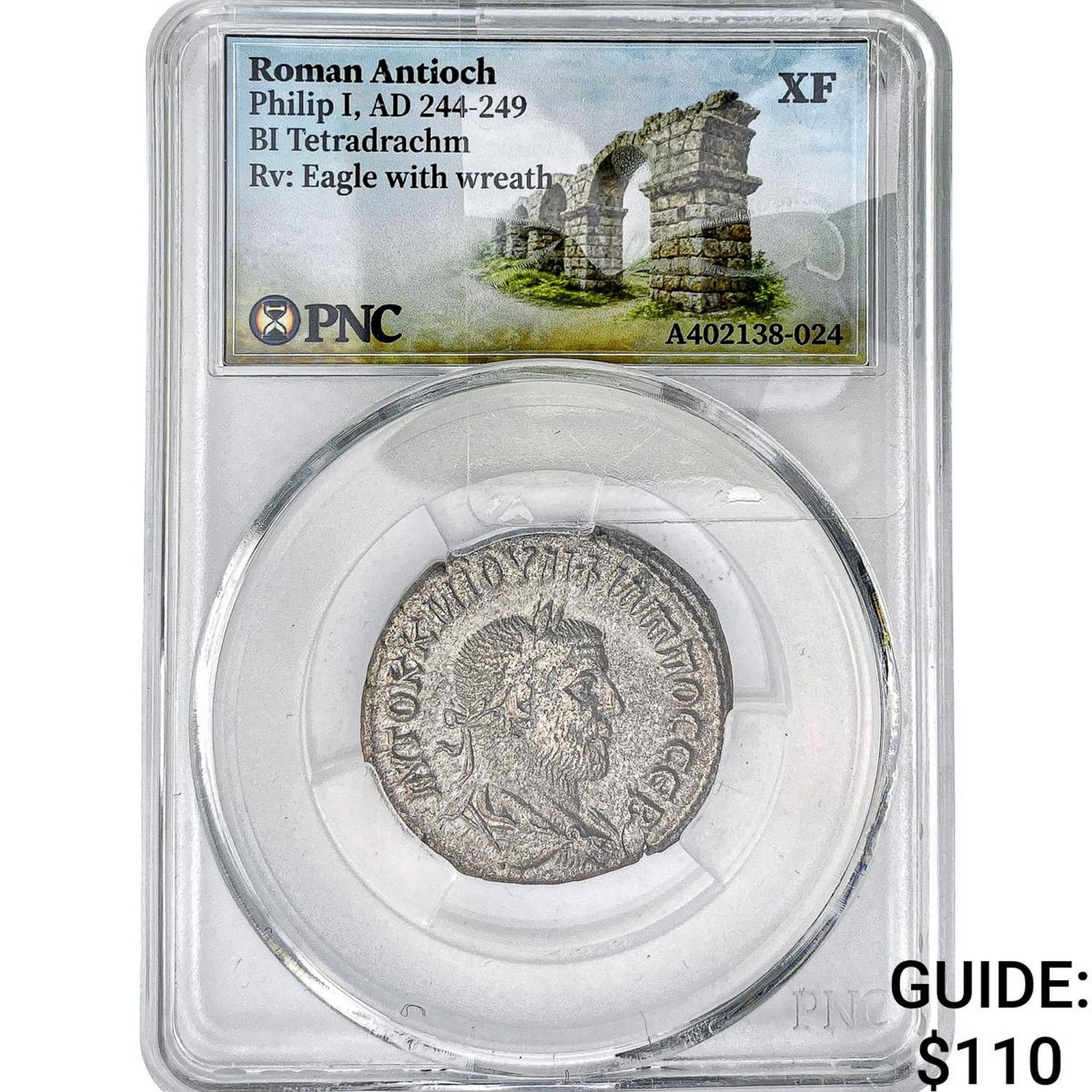 Roman Antioch Philip I 244-249 AD Bi-Tetradrachm PNC XF: Roman Antioch Philip I 244-249 AD Bi-Tetradrachm PNC XF