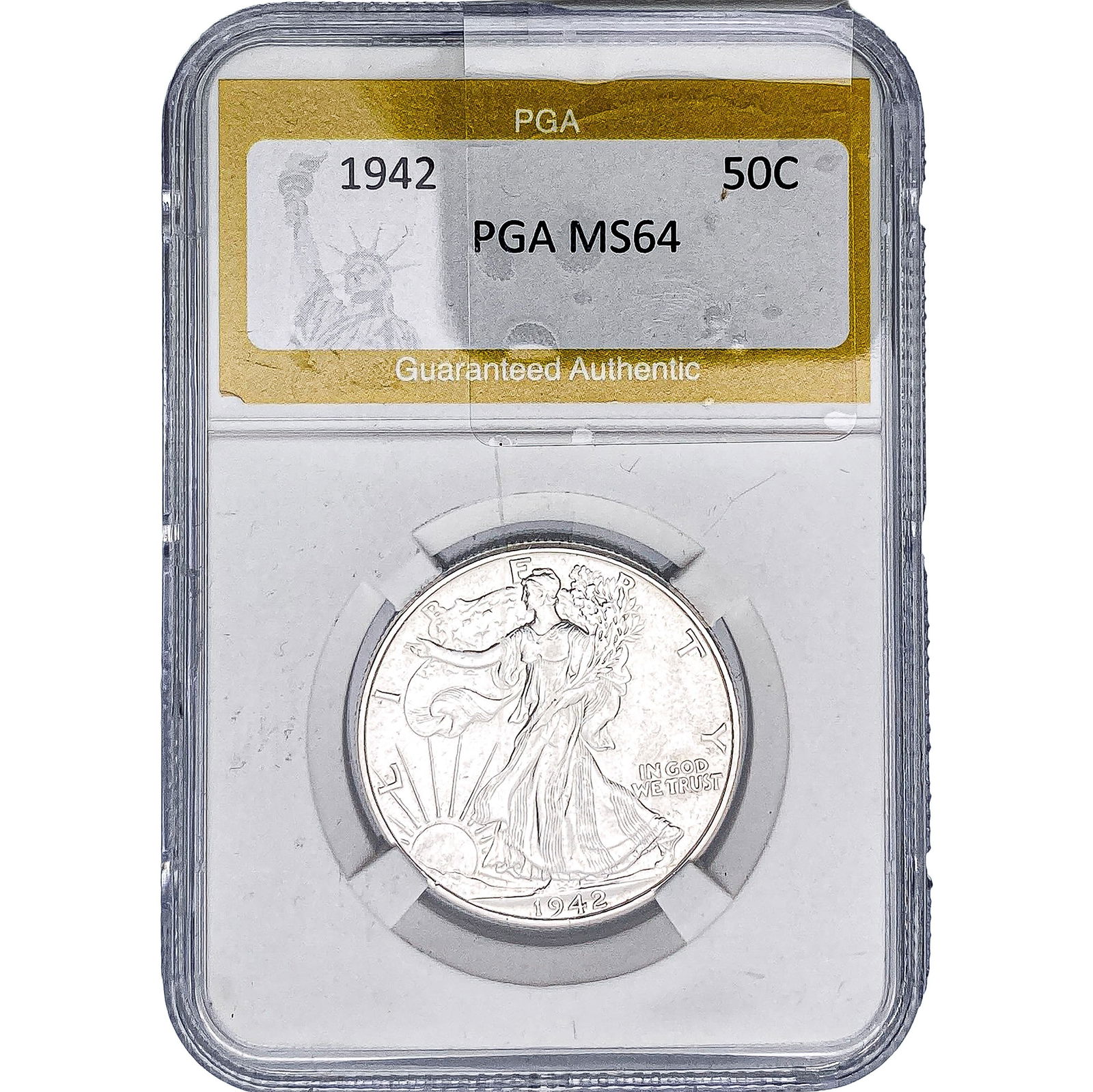 1942 Walking Liberty Half Dollar PGA MS64: 1942 Walking Liberty Half Dollar PGA MS64
