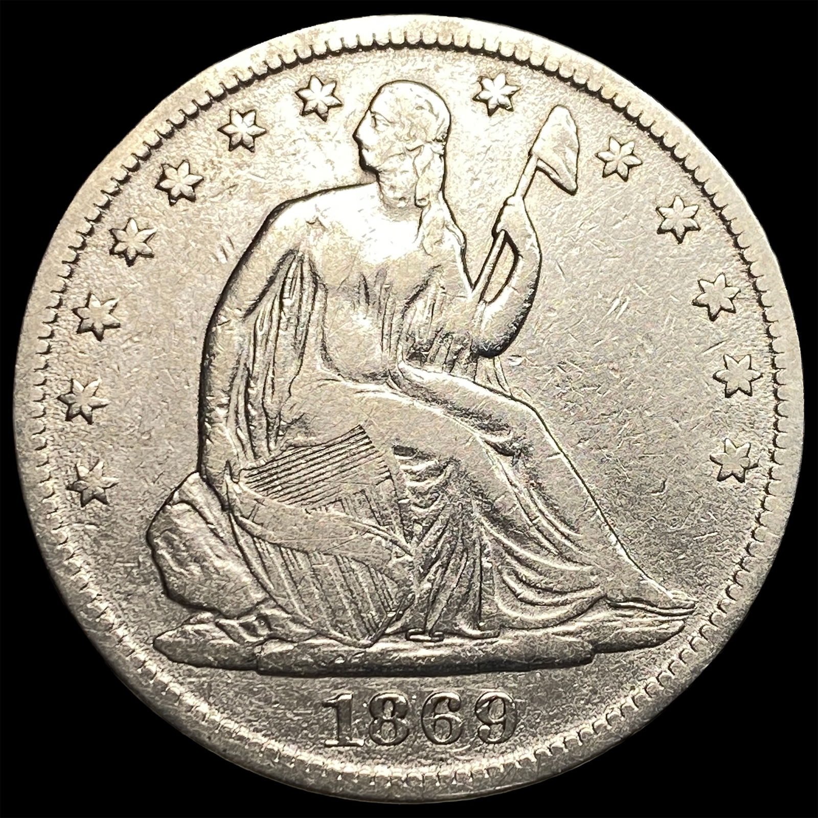 1869-S Silver Half Dollar LIGHTLY CIRCULATED (1 of 2)