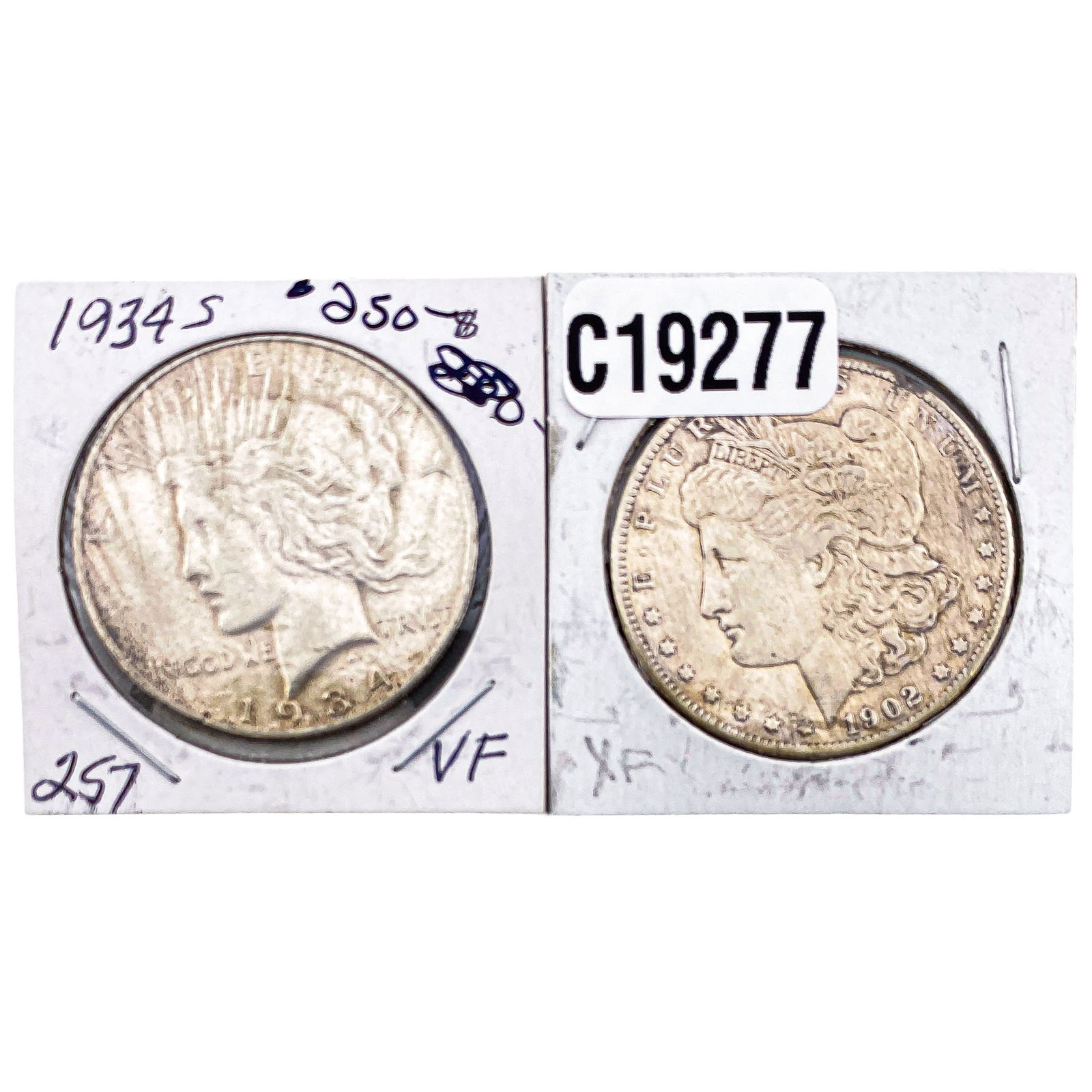 [2 Coins] 1902-1934 Morgan & Peace SIlver Dollars (1 of 2)