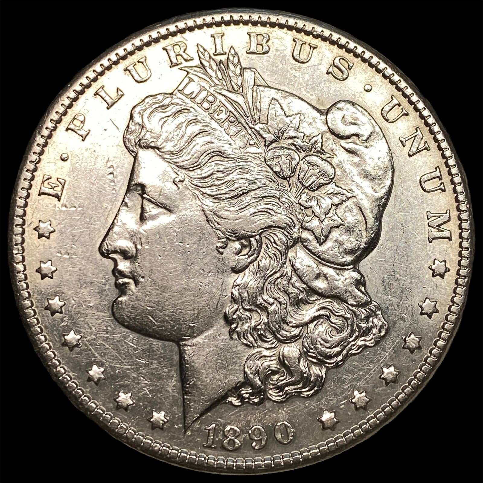 1890-CC Silver Morgan Dollar CLOSELY UNCIRCULATED: 1890-CC Silver Morgan Dollar CLOSELY UNCIRCULATED
