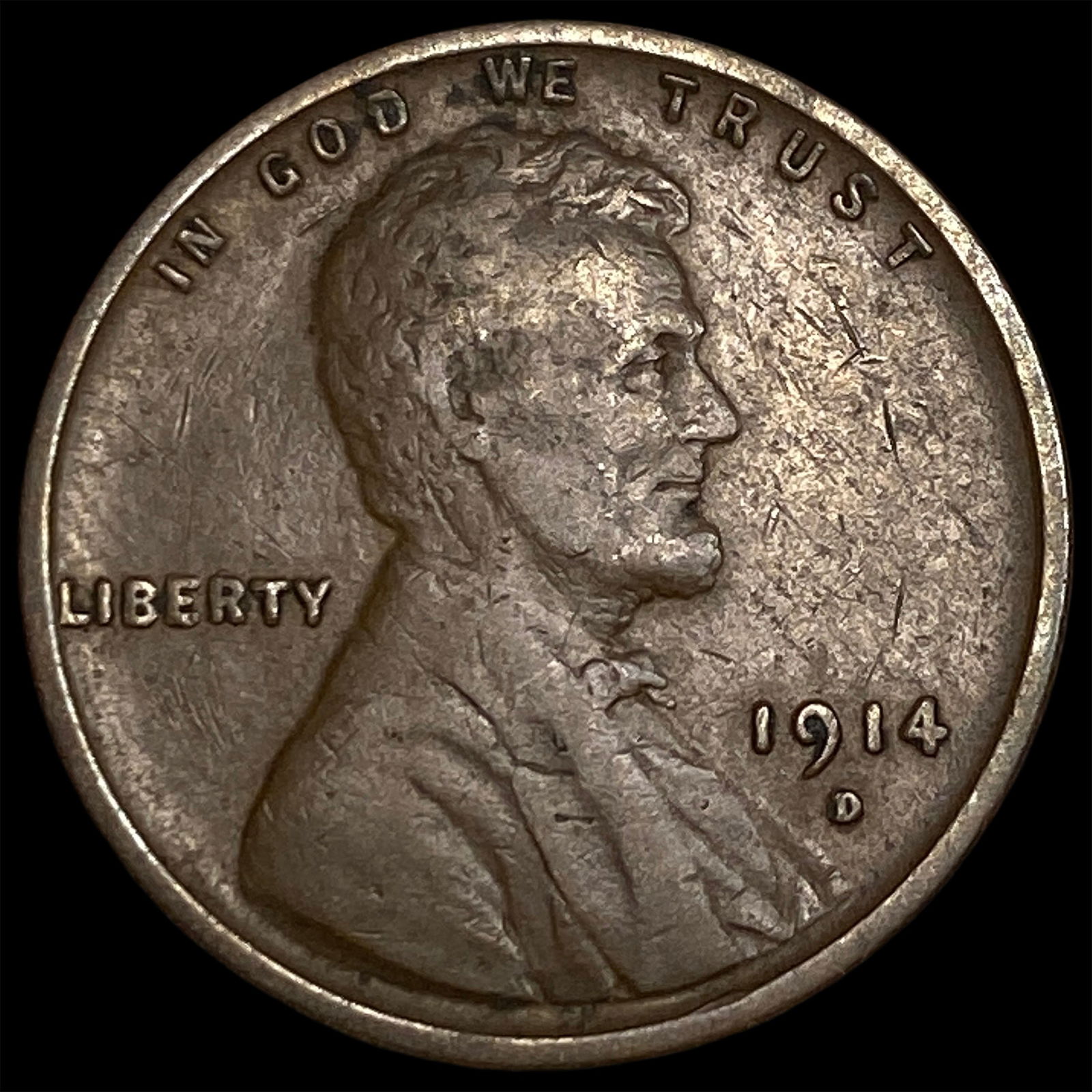 1914-D Lincoln Wheat Cent ABOUT UNCIRCULATED (1 of 2)