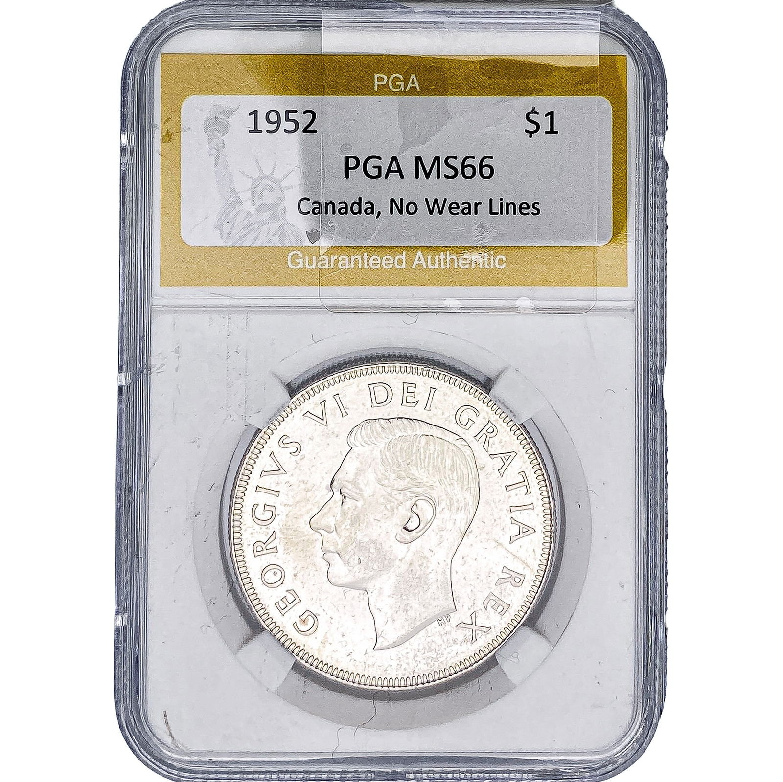1952 Canada Silver Dollar PGA MS66 No Wear Lines: 1952 Canada Silver Dollar PGA MS66 No Wear Lines