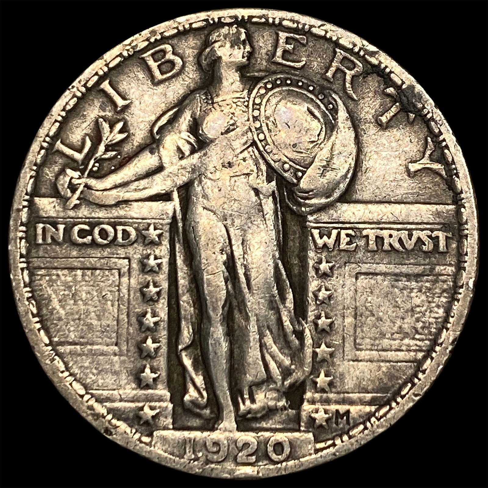 1920 Standing Liberty Silver Quarter NEARLY UNCIRCULATED: 1920 Standing Liberty Silver Quarter NEARLY UNCIRCULATED