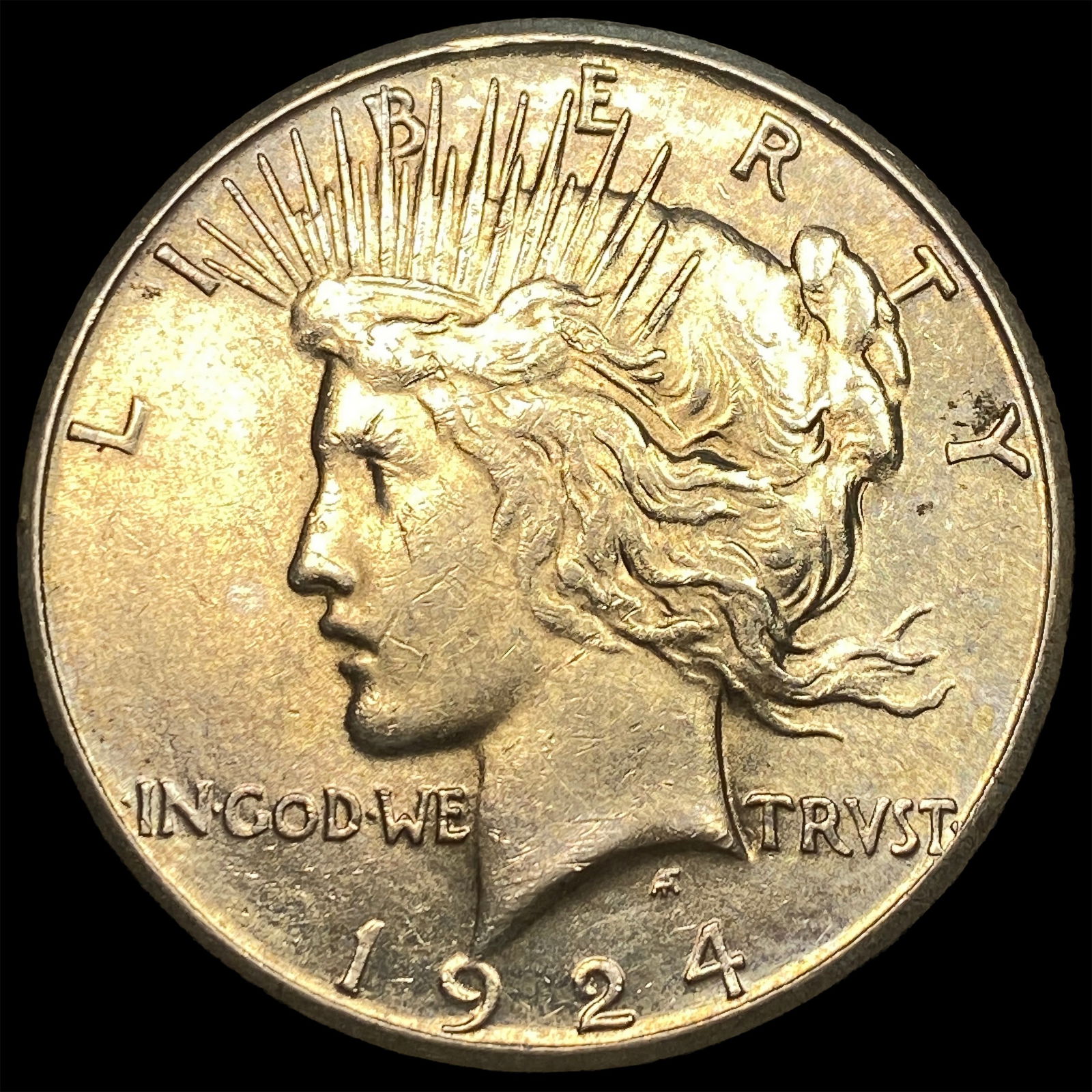 1924-S Silver Peace Dollar CHOICE AU (1 of 2)
