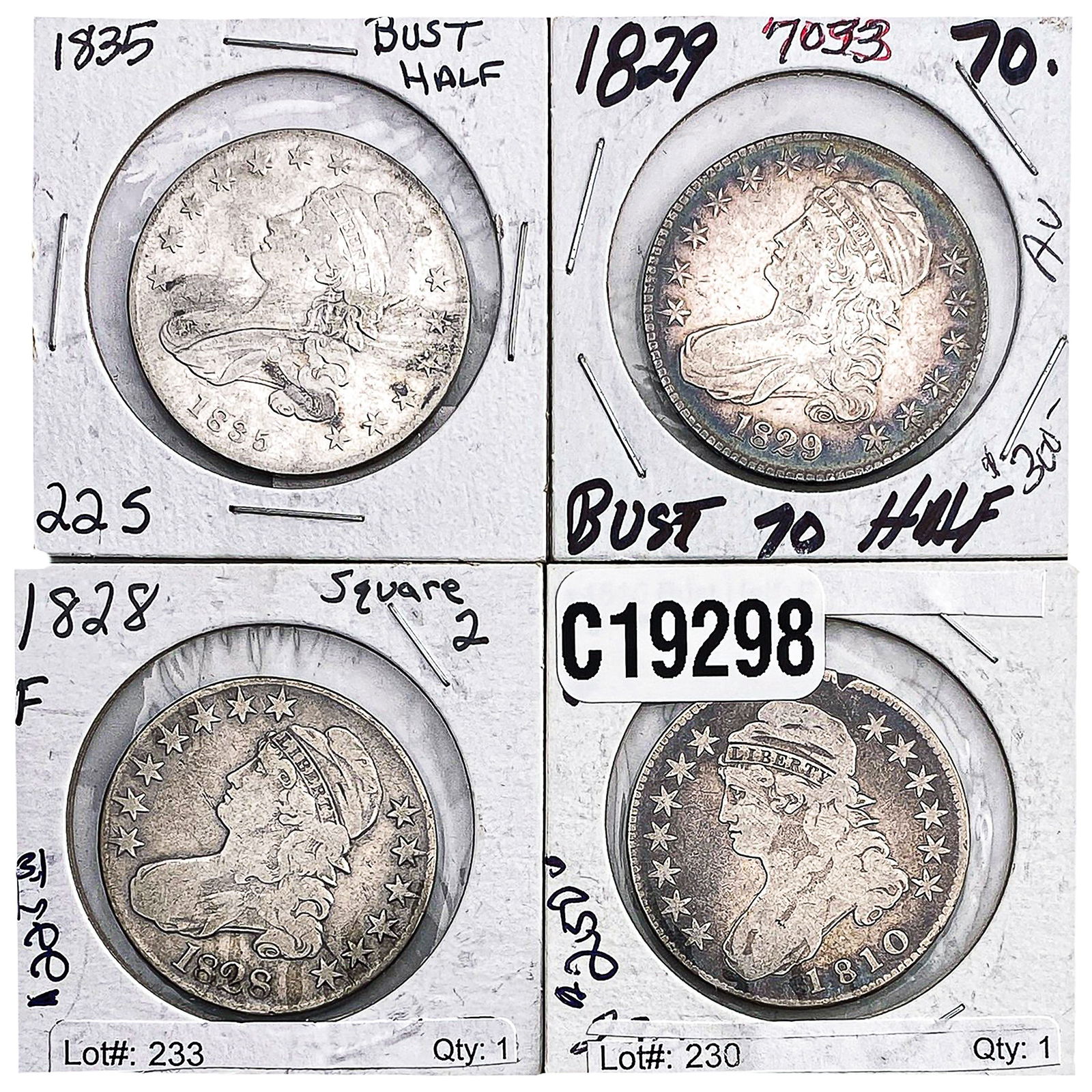 [4 Coins] 1810-1835 Capped Bust Half Dollar (1 of 2)