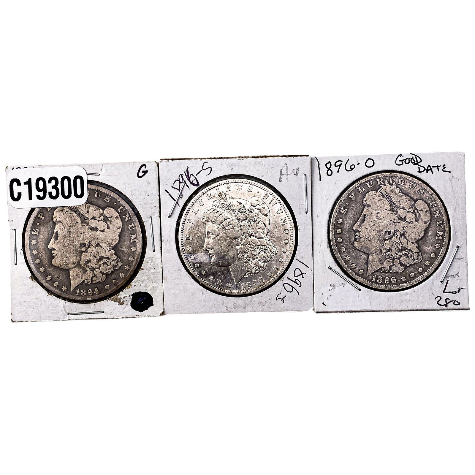 [3 Coins] 1894-1896 Morgan Silver Dollar: [3 Coins] 1894-1896 Morgan Silver Dollar