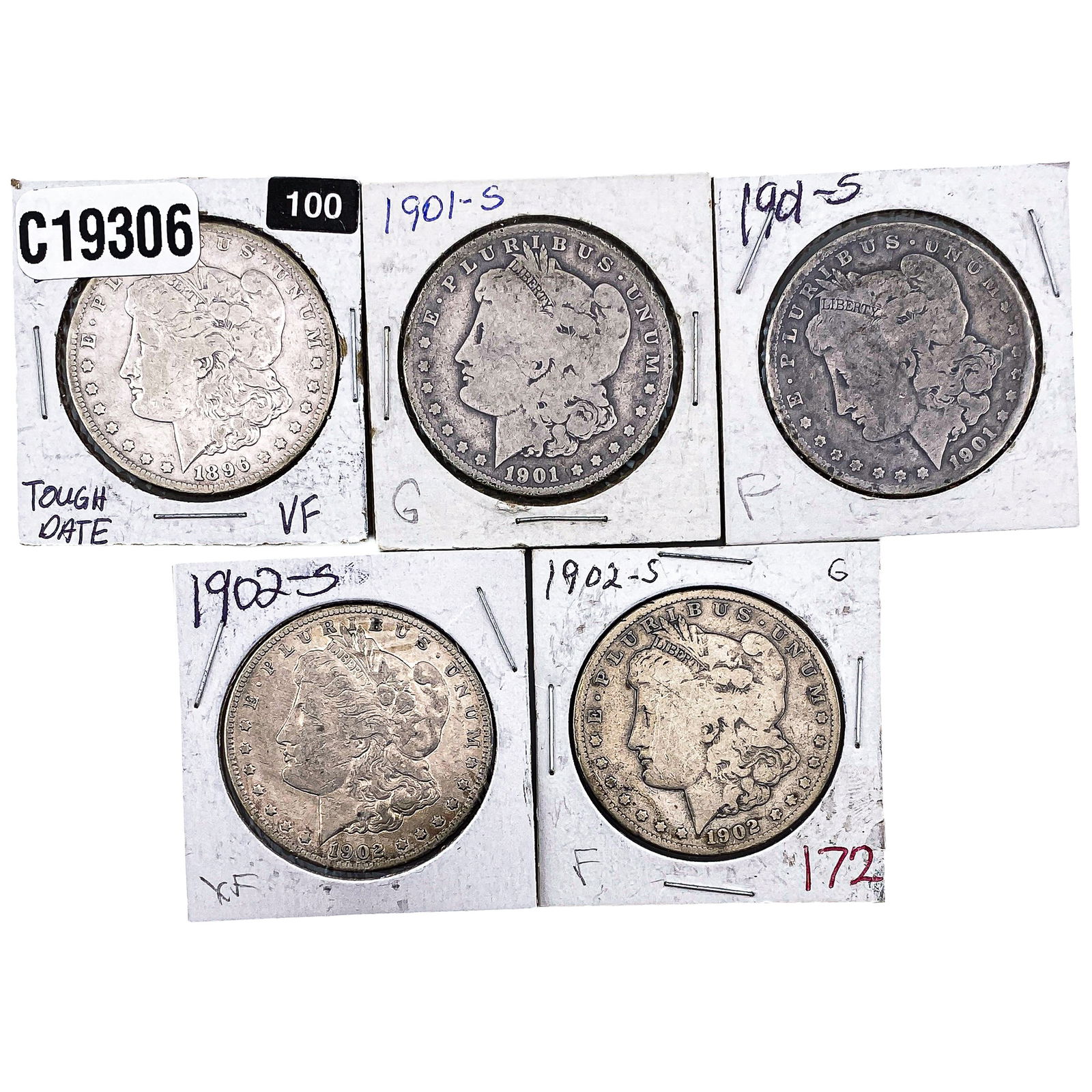 [5 Coins] 1896-1902 Morgan Silver Dollar (1 of 2)