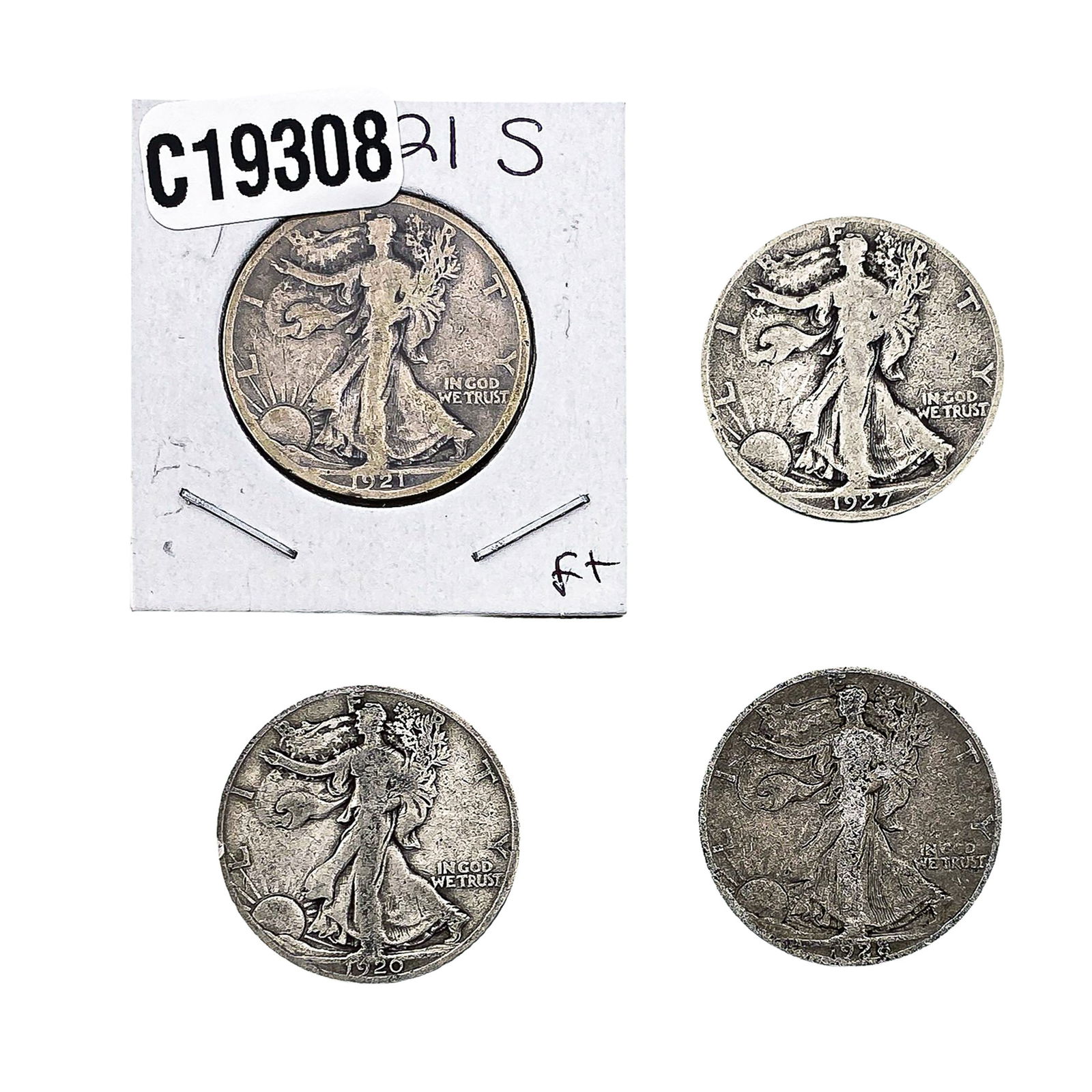 [4 Coins] 1921-1928 Walking Liberty Half Dollar: [4 Coins] 1921-1928 Walking Liberty Half Dollar