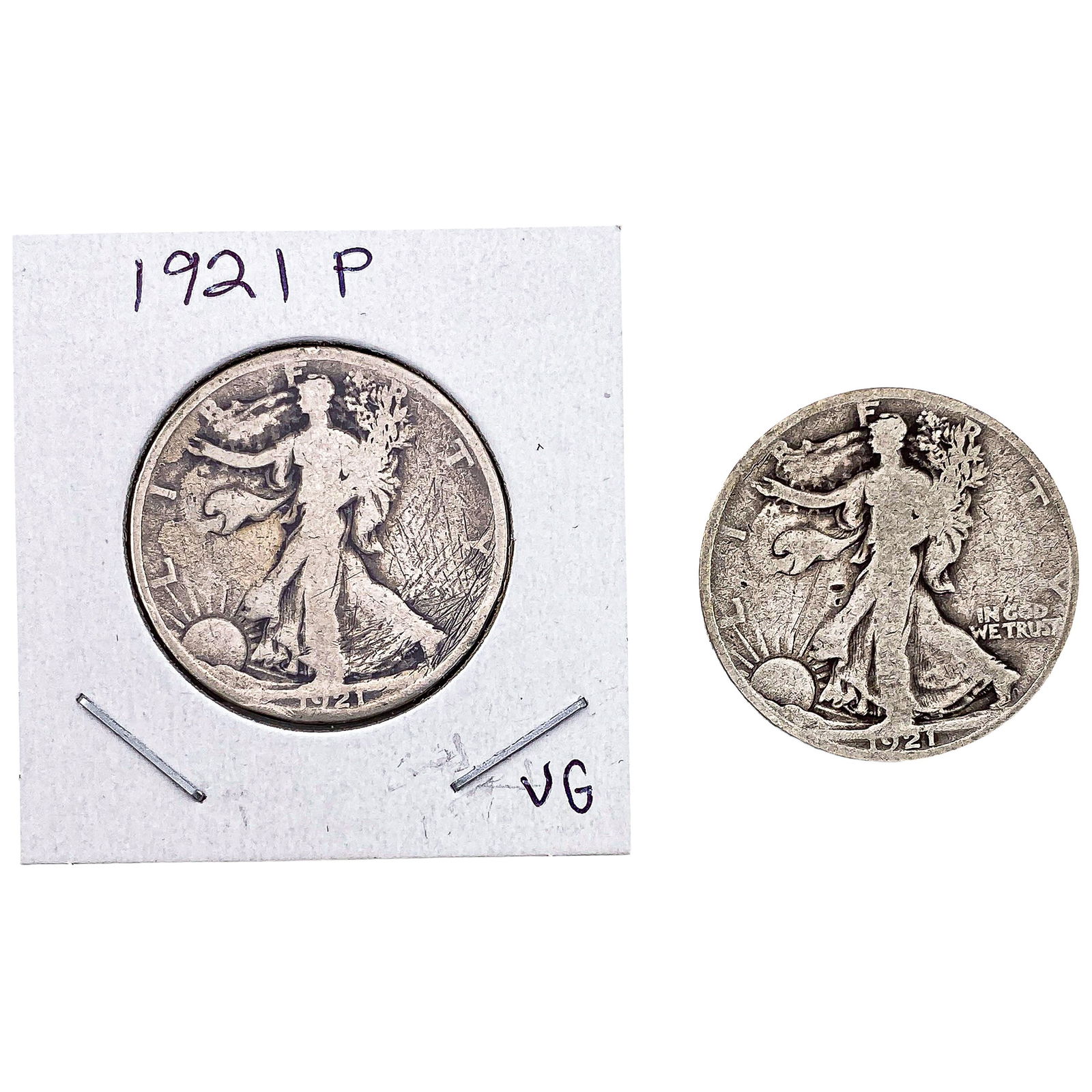 [2 Coins] 1921 Walking Liberty Half Dollar: [2 Coins] 1921 Walking Liberty Half Dollar