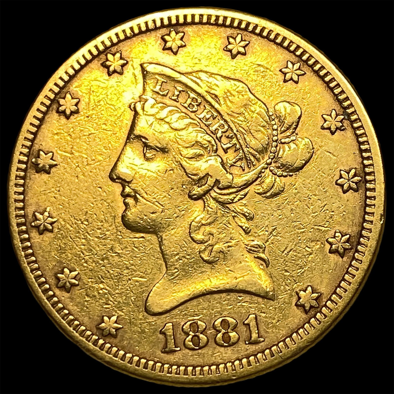 1881 $10 Liberty Head Eagle Gold Coin CLOSELY UNCIRCULATED (1 of 2)