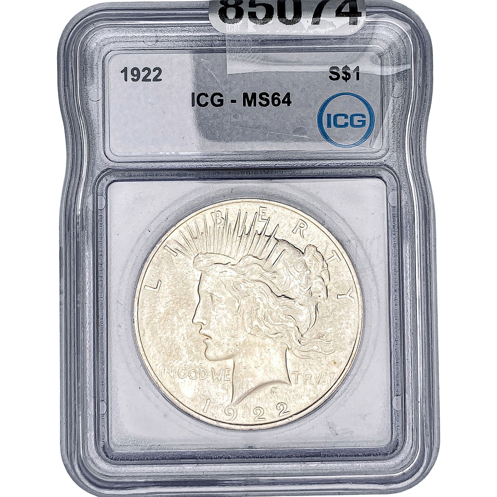 1922 Silver Peace Dollar ICG MS64: 1922 Silver Peace Dollar ICG MS64
