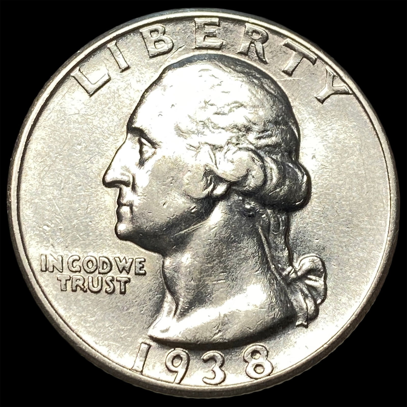 1938-S Silver Washington Quarter CHOICE AU: 1938-S Silver Washington Quarter CHOICE AU