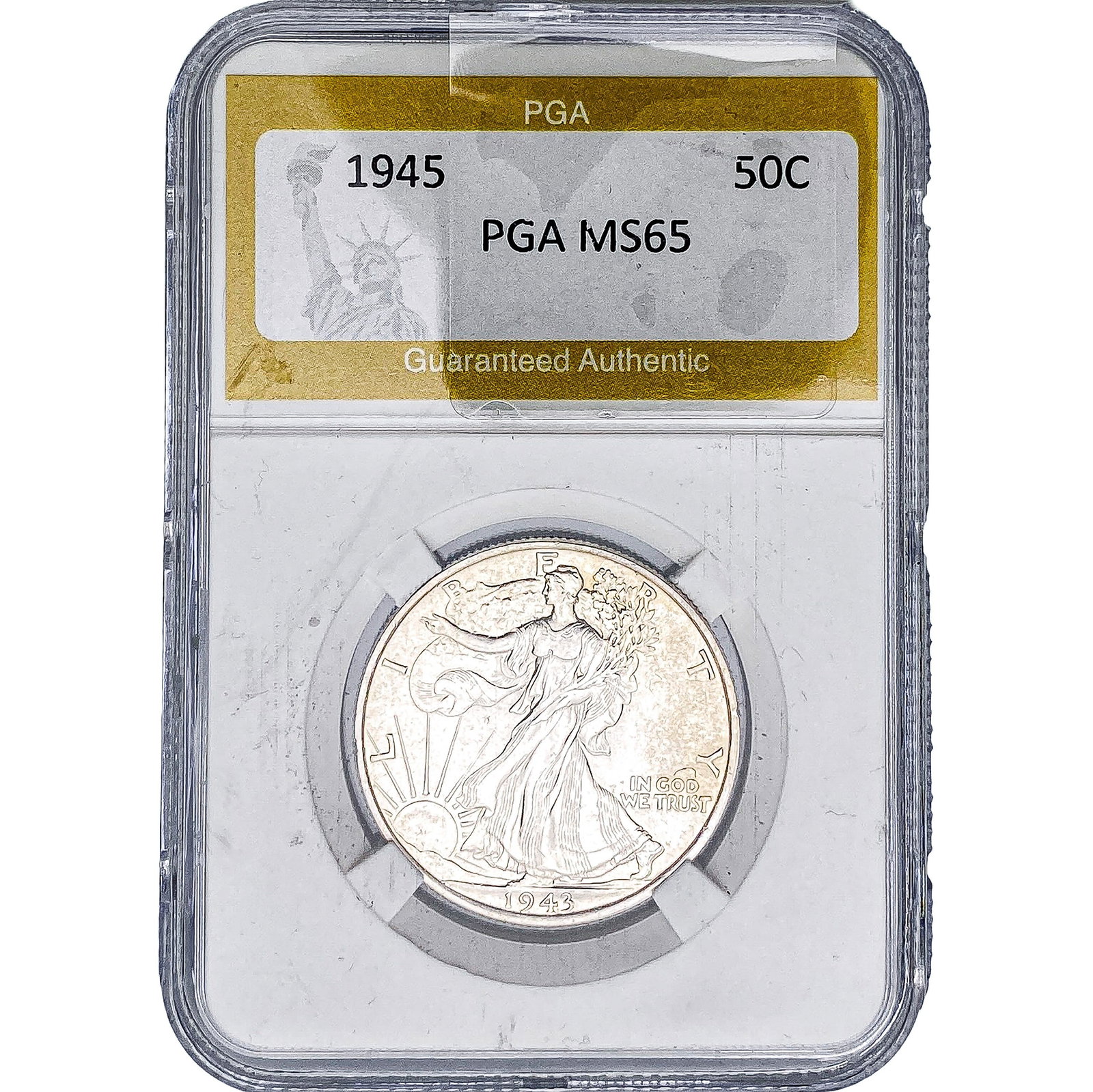 1945 Walking Liberty Half Dollar PGA MS65: 1945 Walking Liberty Half Dollar PGA MS65