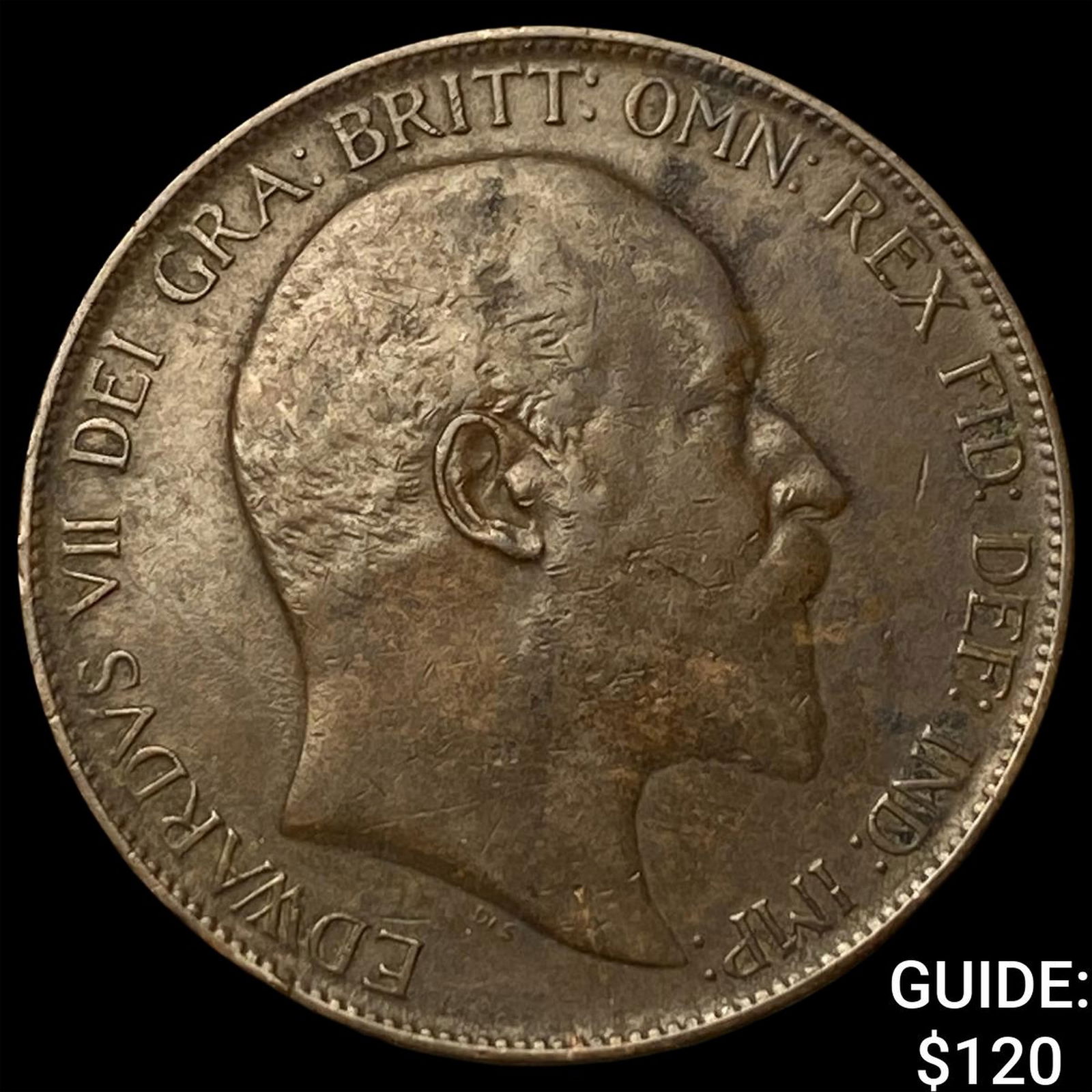 1907 Great Britain One Penny - Edward VII NEARLY UNCIRCULATED: 1907 Great Britain One Penny - Edward VII NEARLY UNCIRCULATED