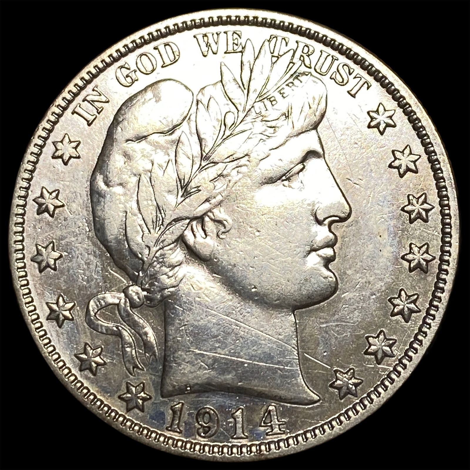 1914-S Silver Barber Half Dollar NEARLY UNCIRCULATED (1 of 2)