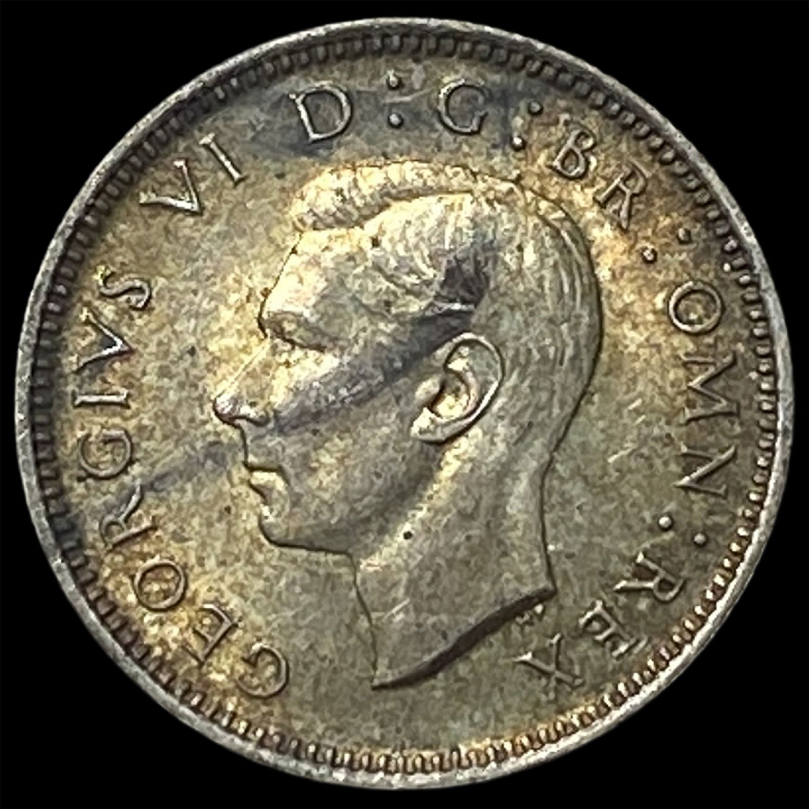 1938 Great Britain Silver 6 Pence - George VI NEARLY UNCIRCULATED: 1938 Great Britain Silver 6 Pence - George VI NEARLY UNCIRCULATED