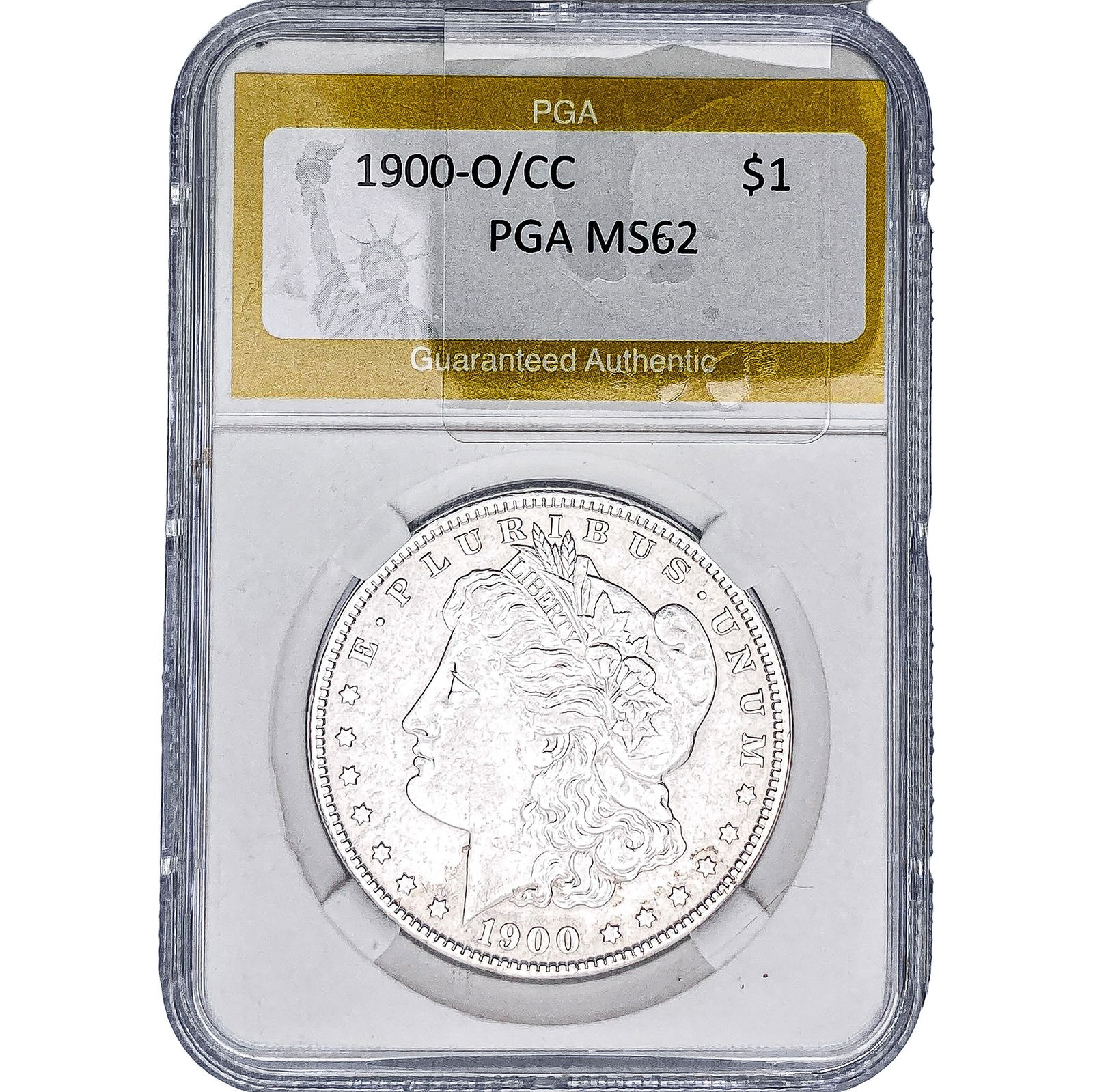 1900-O/CC Morgan Silver Dollar PGA MS62: 1900-O/CC Morgan Silver Dollar PGA MS62