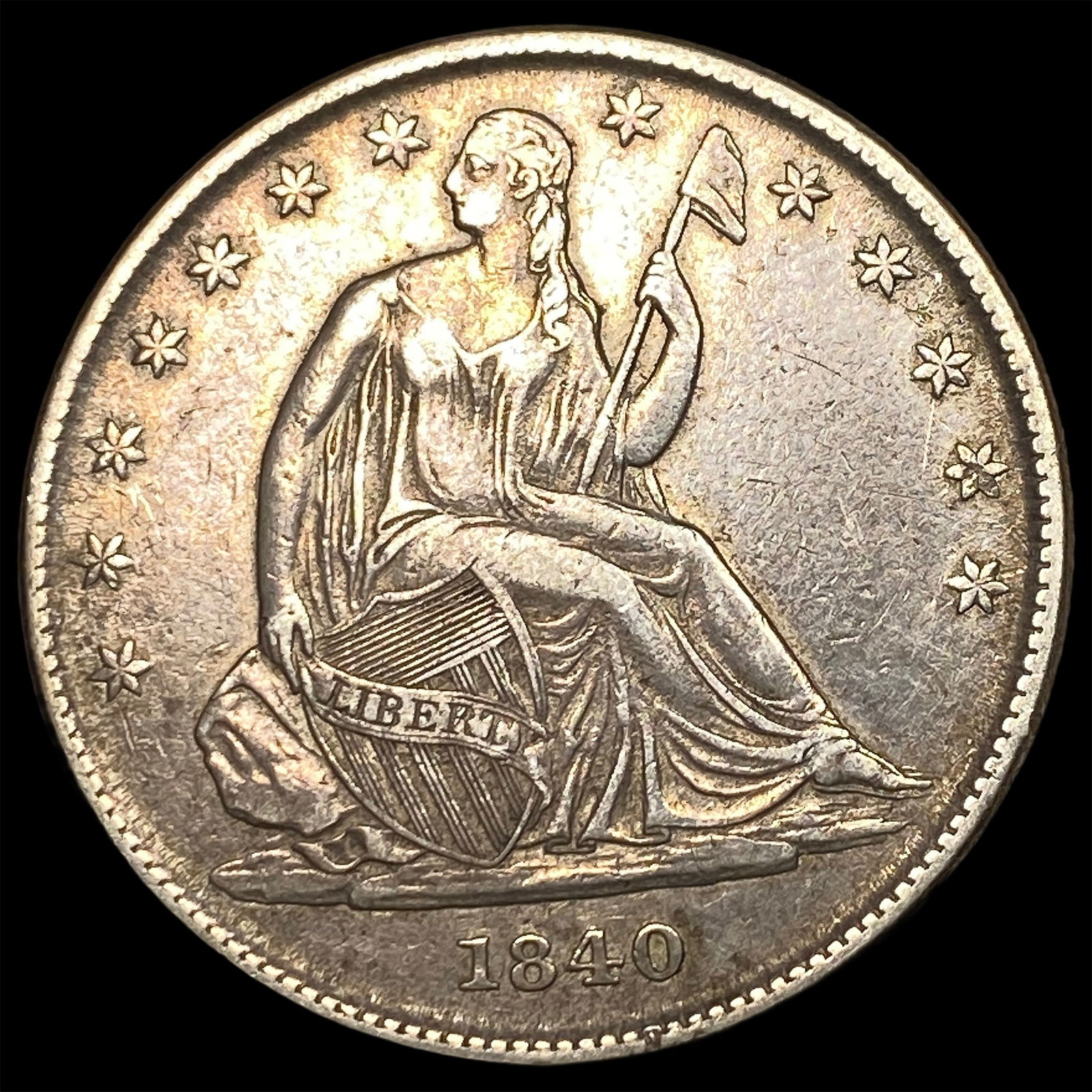 1840-O Silver Seated Liberty Half Dollar NEARLY UNCIRCULATED: 1840-O Silver Seated Liberty Half Dollar NEARLY UNCIRCULATED