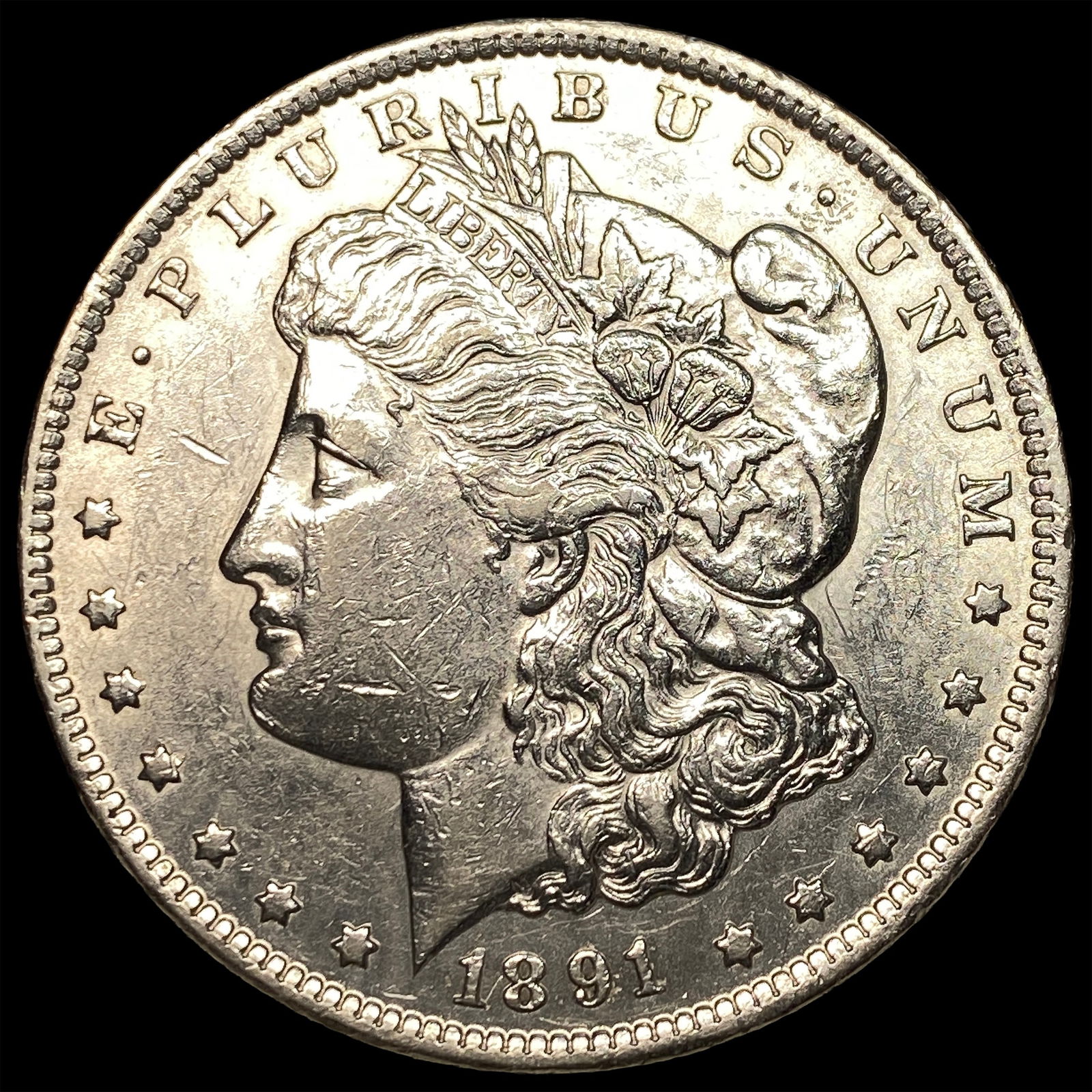 1891-CC Silver Morgan Dollar CLOSELY UNCIRCULATED: 1891-CC Silver Morgan Dollar CLOSELY UNCIRCULATED