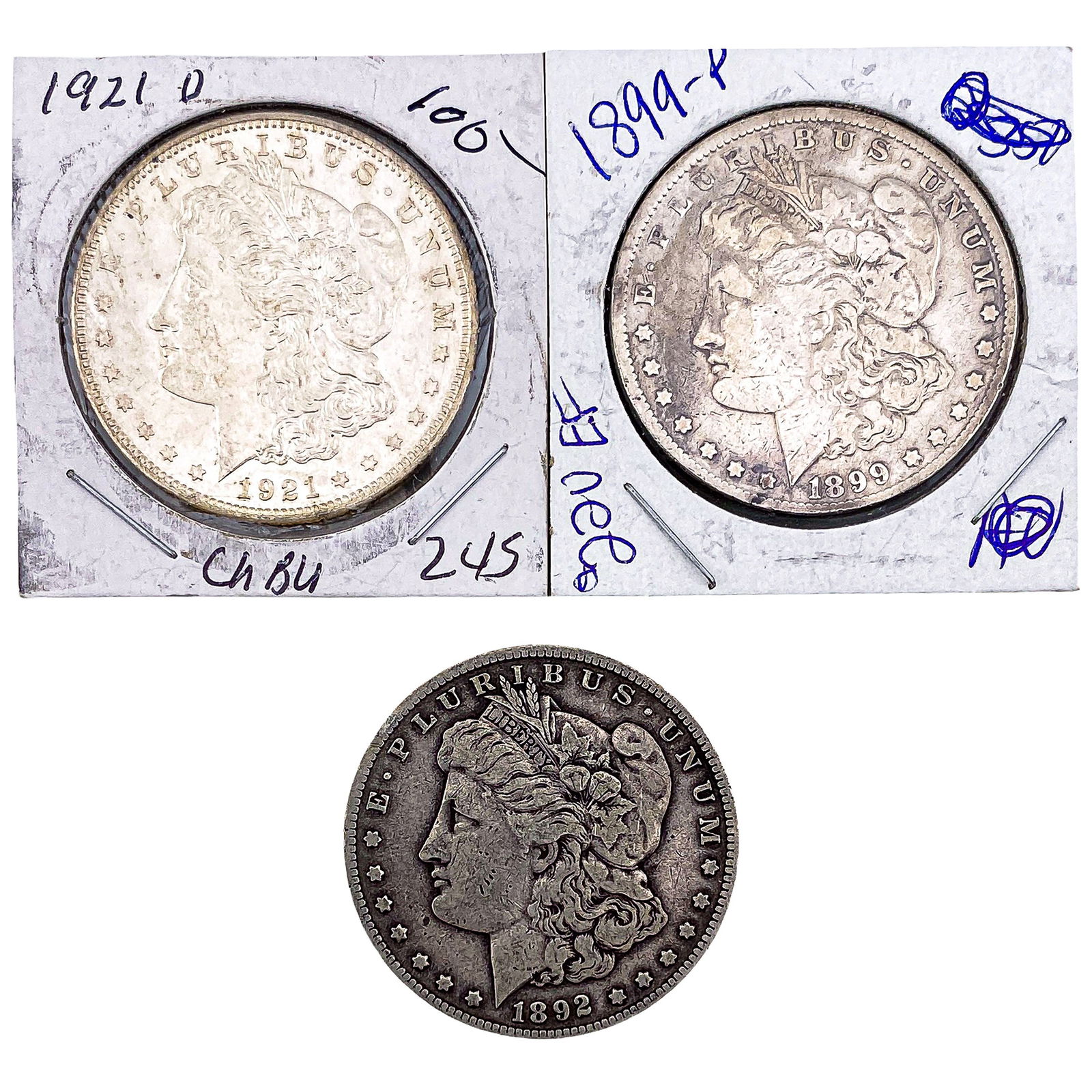 [3 Coins] 1892-1921 Morgan Silver Dollar (1 of 2)
