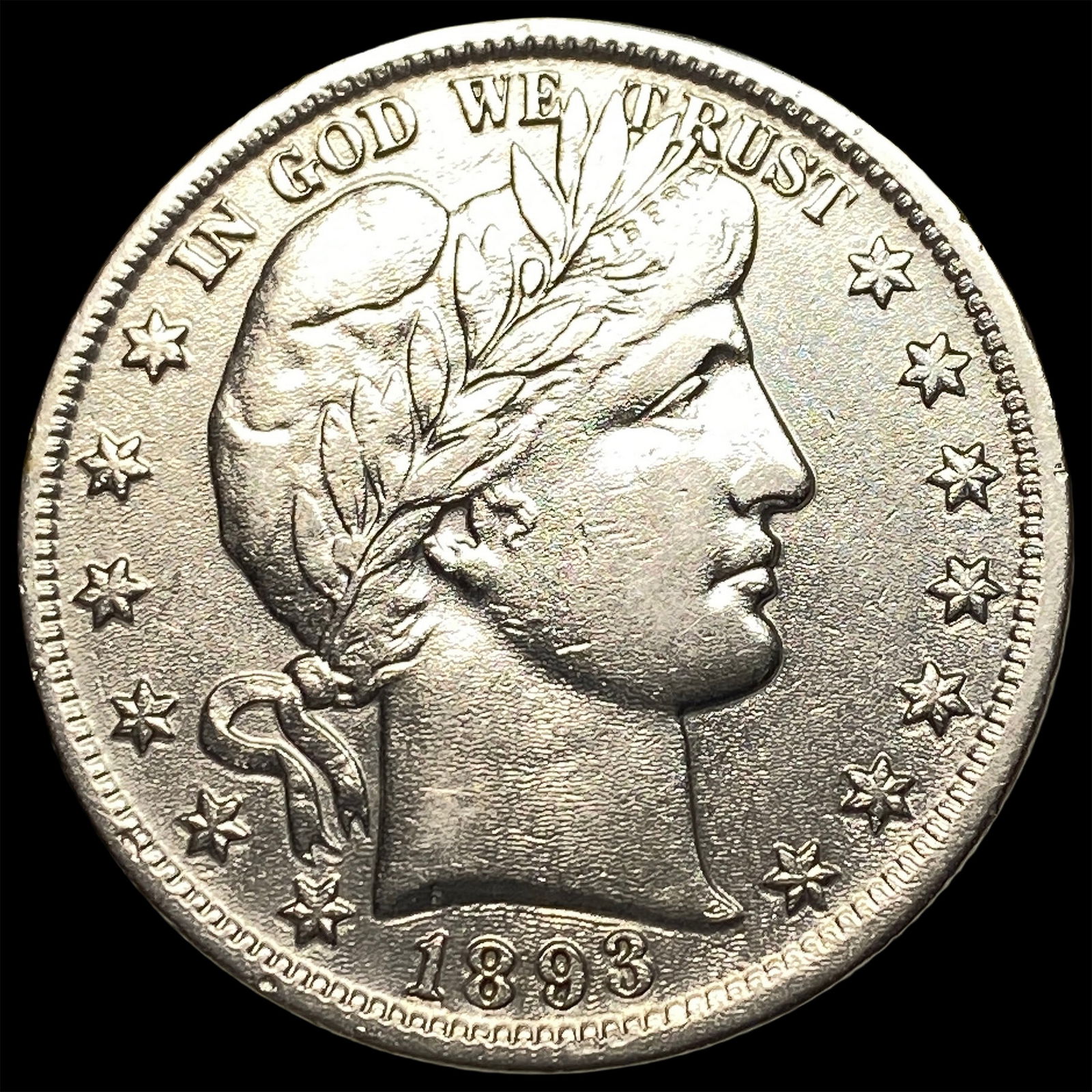 1893 Silver Half Dollar (Barber) CLOSELY UNCIRCULATED (1 of 2)