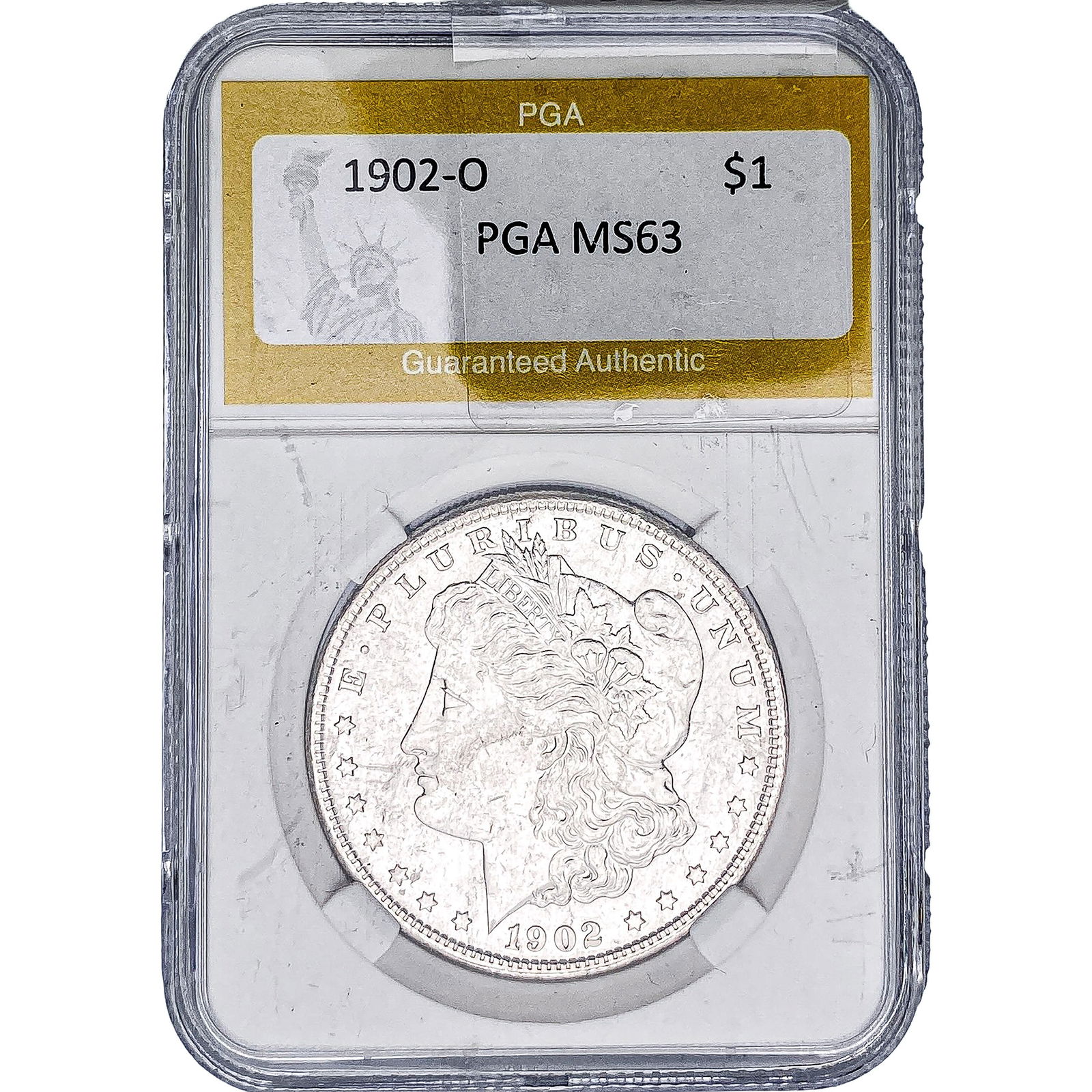 1902-O Morgan Silver Dollar PGA MS63: 1902-O Morgan Silver Dollar PGA MS63