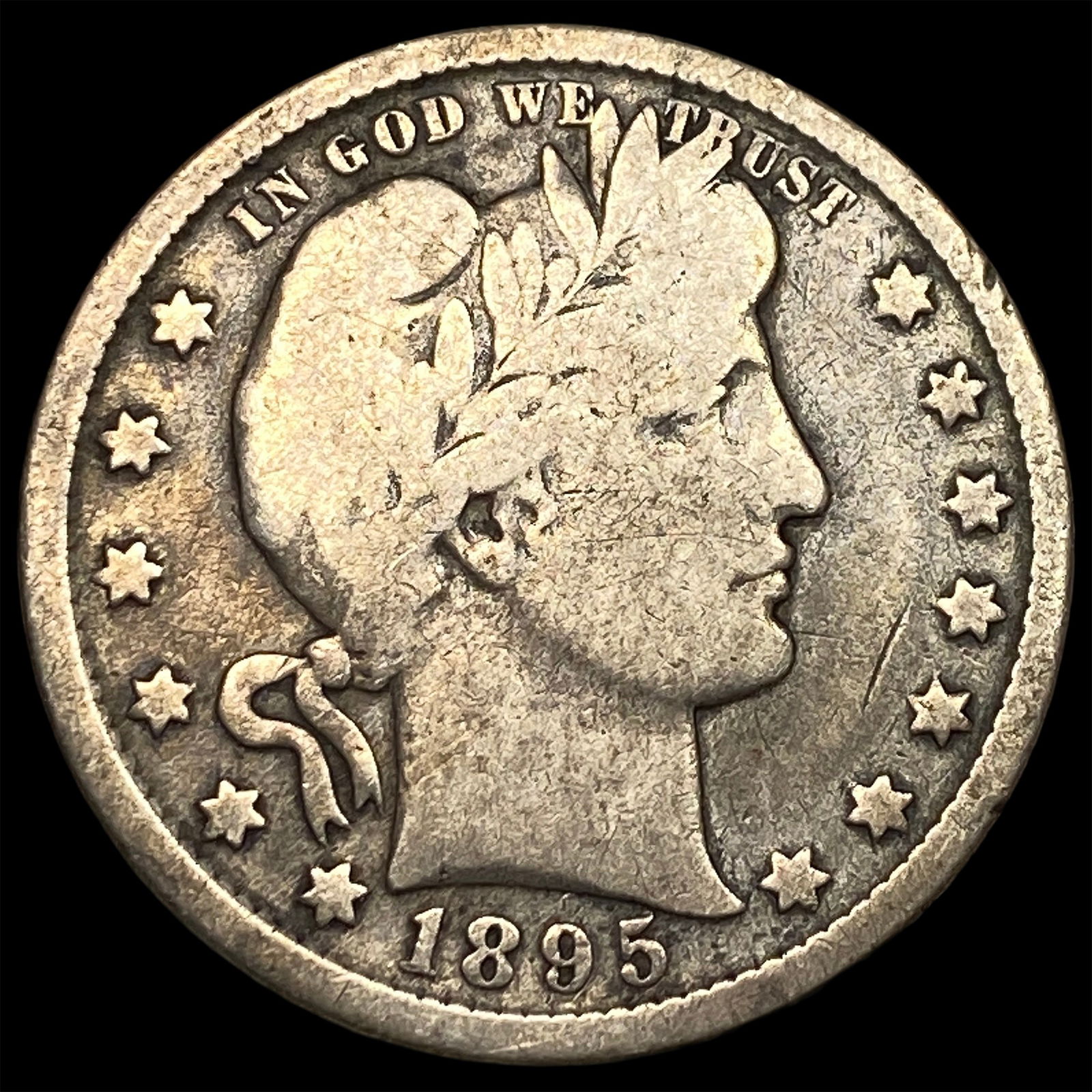1895-O Silver Barber Quarter NICELY CIRCULATED (1 of 2)