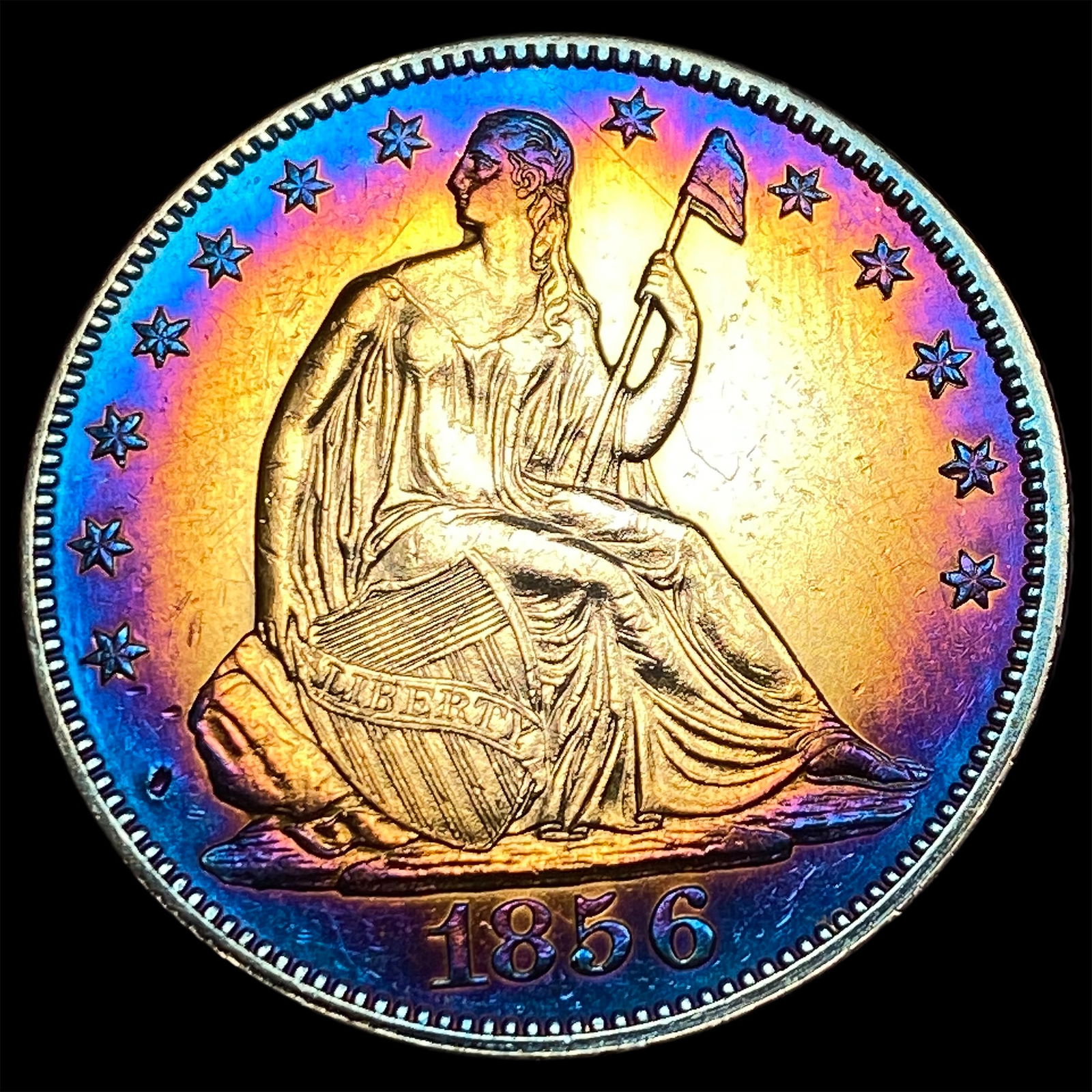 1856 Silver Half Dollar (Seated Liberty) CLOSELY UNCIRCULATED: 1856 Silver Half Dollar (Seated Liberty) CLOSELY UNCIRCULATED