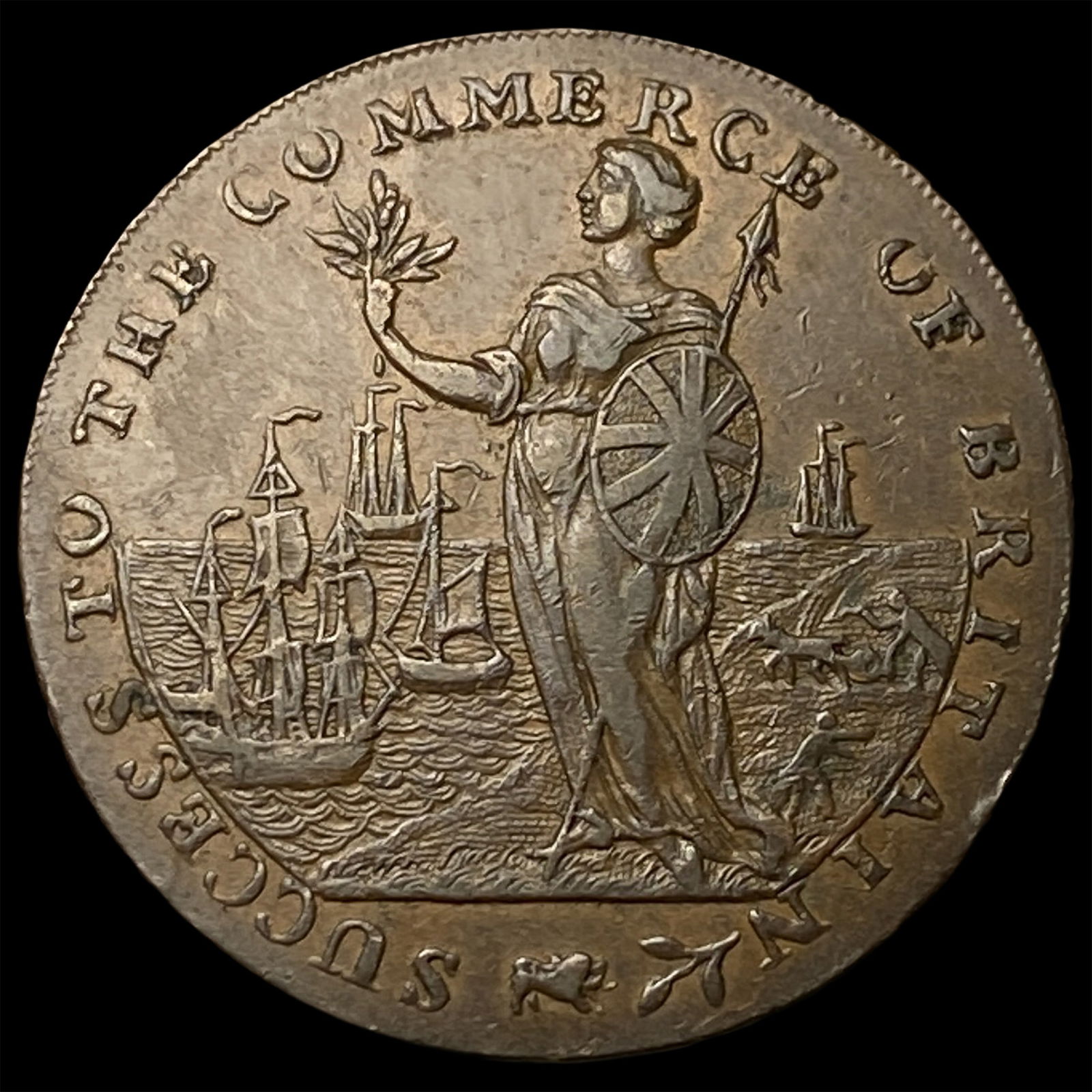 1794 United Kingdom Copper Half Penny NEARLY UNCIRCULATED: 1794 United Kingdom Copper Half Penny NEARLY UNCIRCULATED