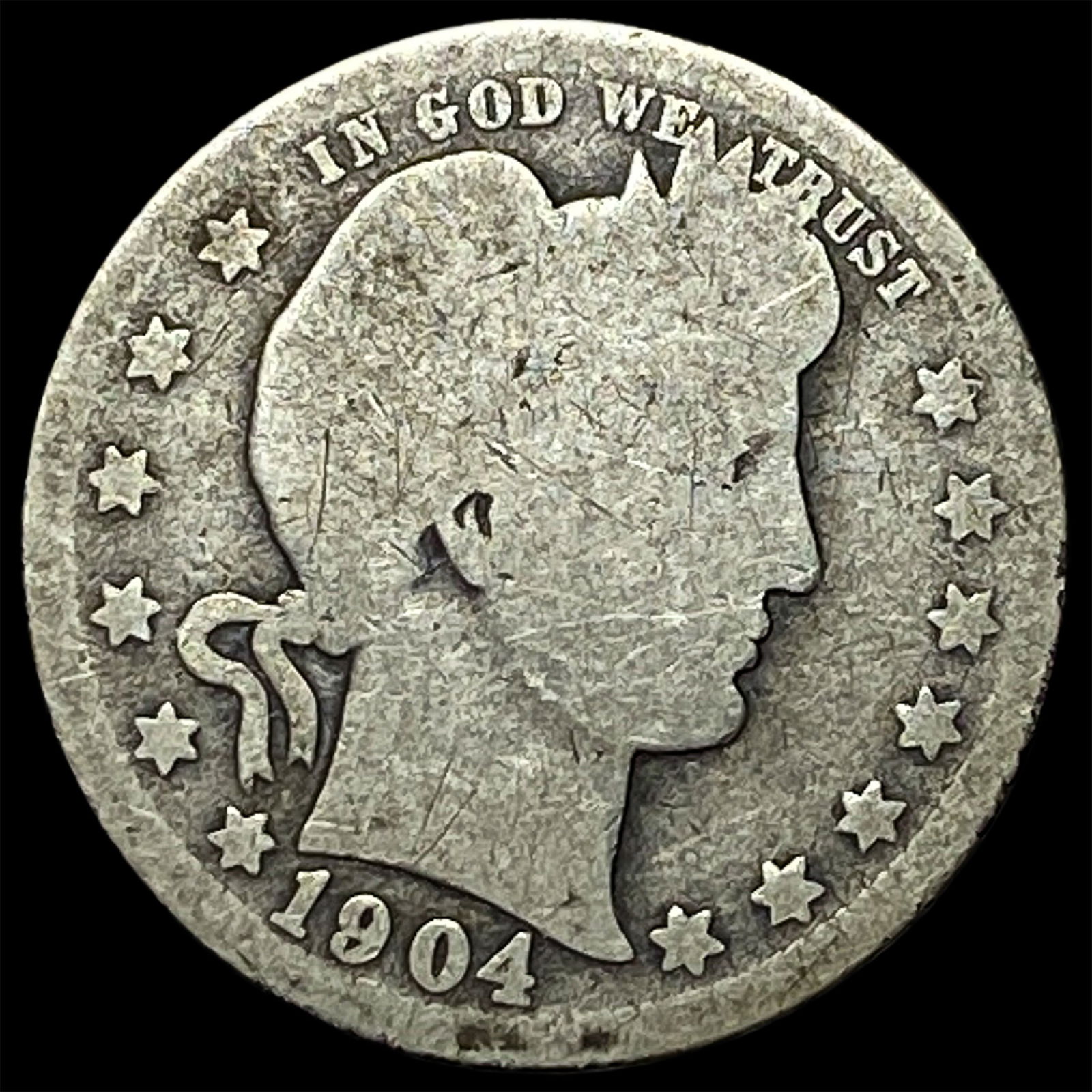 1904-O Silver Barber Half Dollar NICELY CIRCULATED: 1904-O Silver Barber Half Dollar NICELY CIRCULATED
