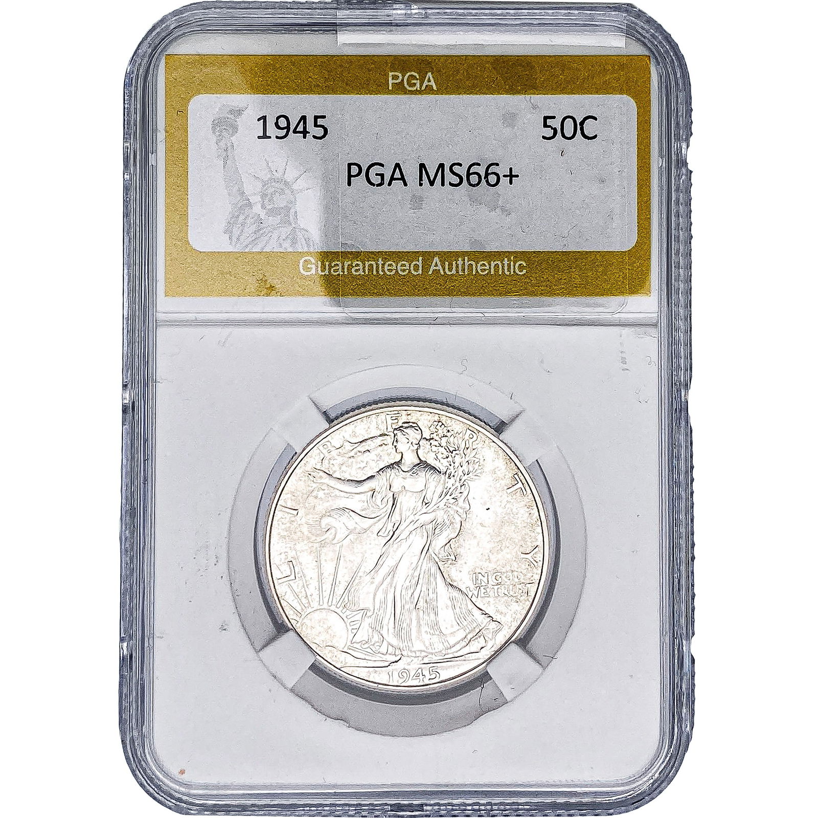 1945 Walking Liberty Half Dollar PGA MS66+: 1945 Walking Liberty Half Dollar PGA MS66+