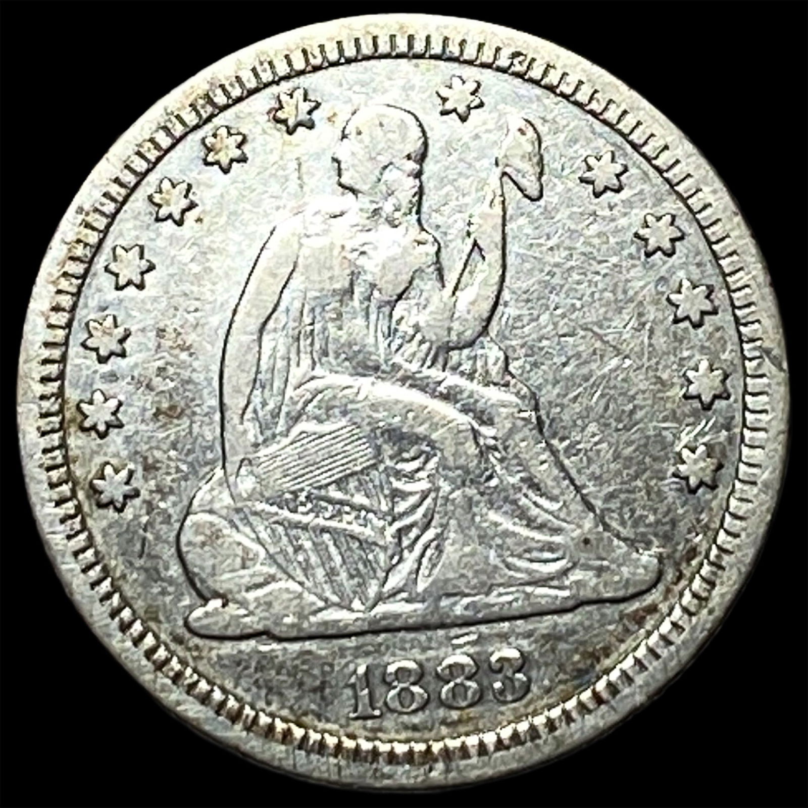 1853 Arrows Seated Liberty Dime ABOUT UNCIRCULATED: 1853 Arrows Seated Liberty Dime ABOUT UNCIRCULATED