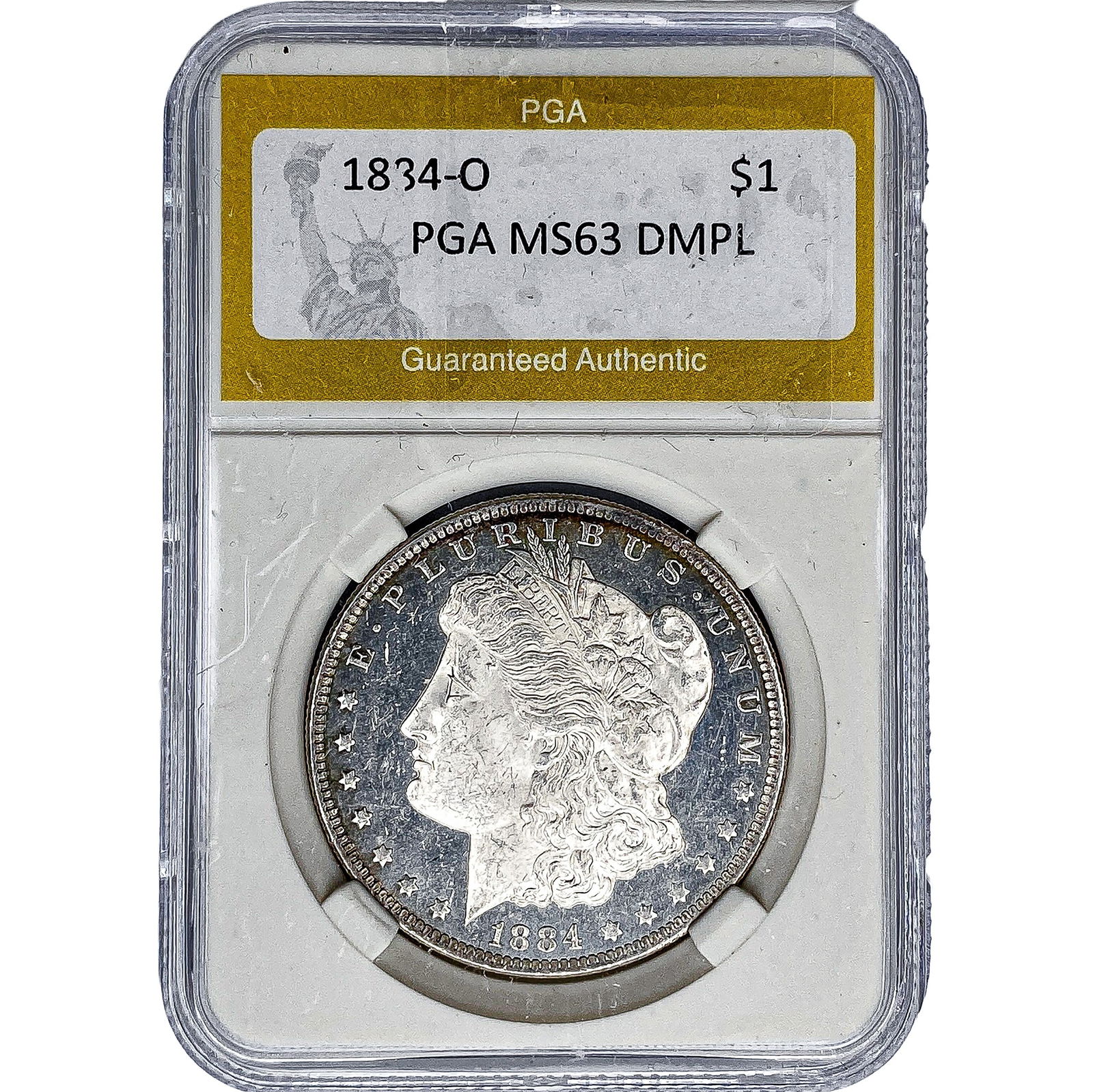 1884-O Morgan Silver Dollar PGA MS63 DMPL: 1884-O Morgan Silver Dollar PGA MS63 DMPL
