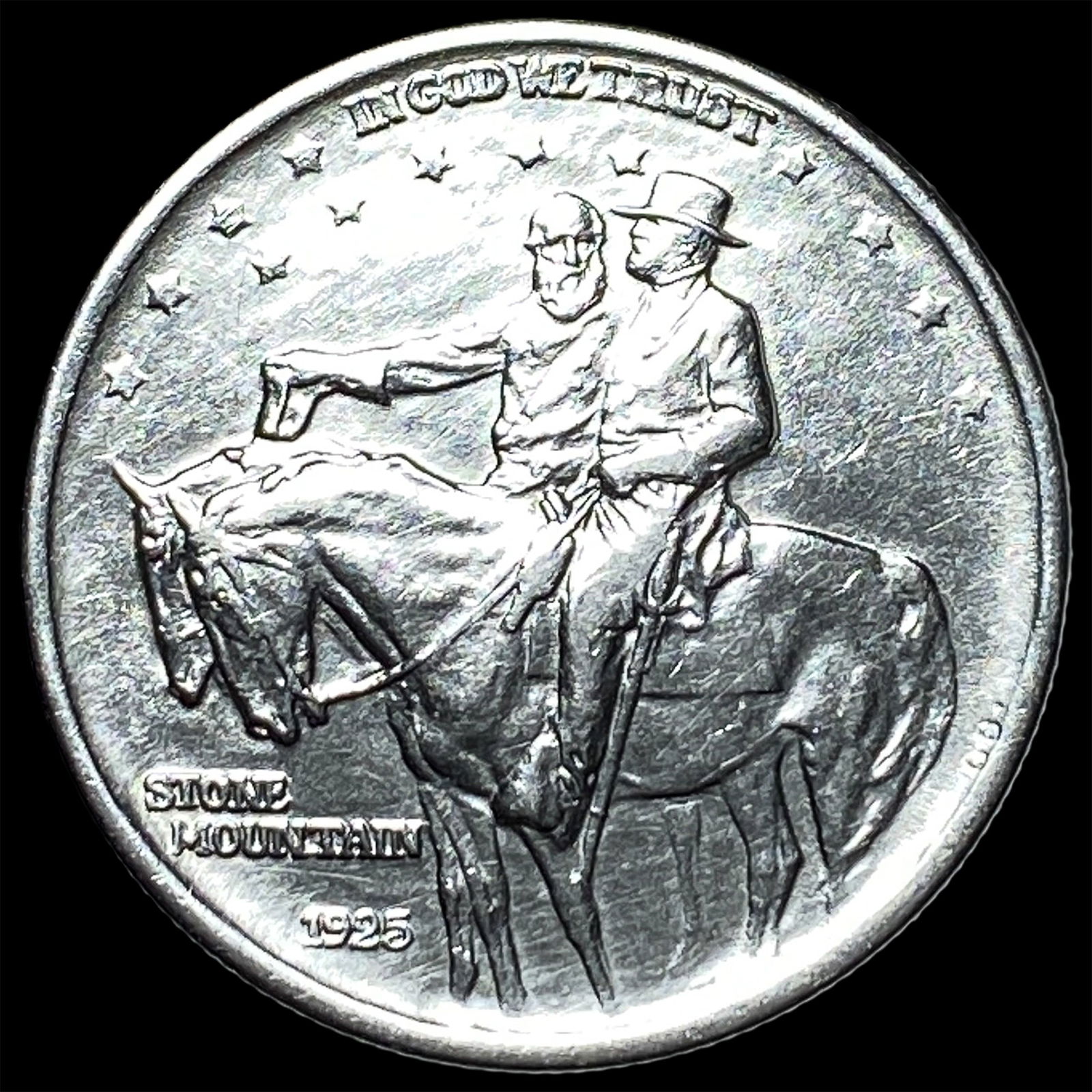 1925 Silver Stone Mountain Half Dollar CLOSELY UNCIRCULATED: 1925 Silver Stone Mountain Half Dollar CLOSELY UNCIRCULATED