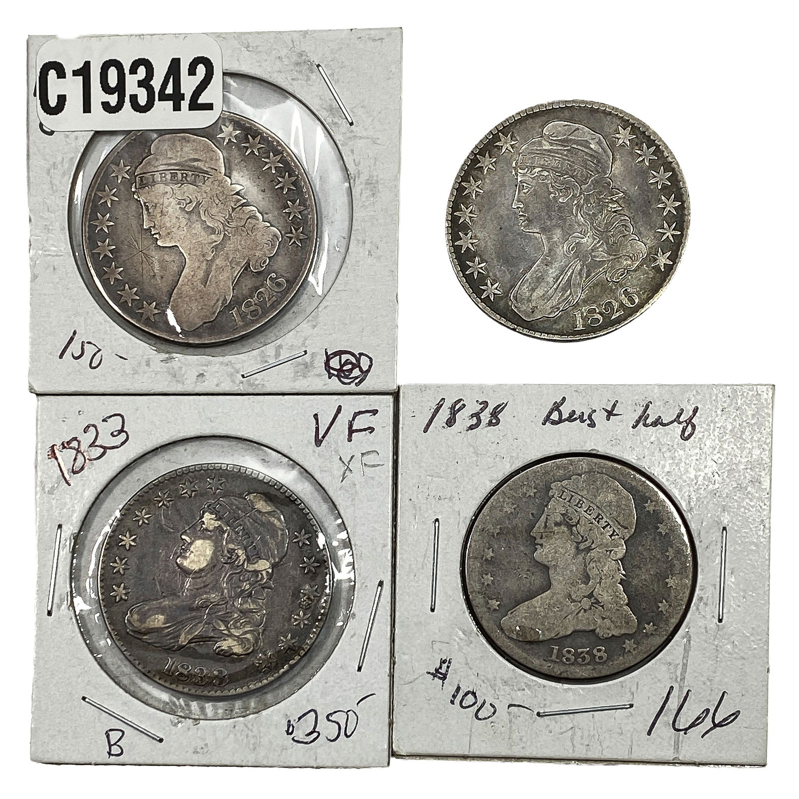 [4 Coins] 1826-1838 Capped Bust Half Dollar (1 of 2)
